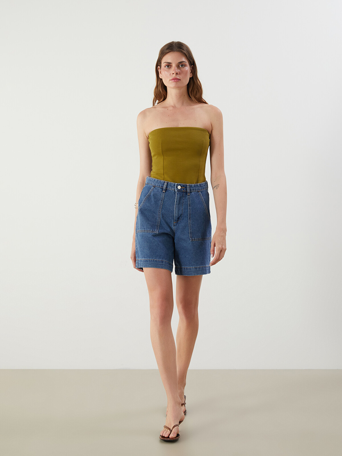 LCW Jeans Bermuda Fit Women's Denim Shorts - S5GP88Z8-507 | LC Waikiki