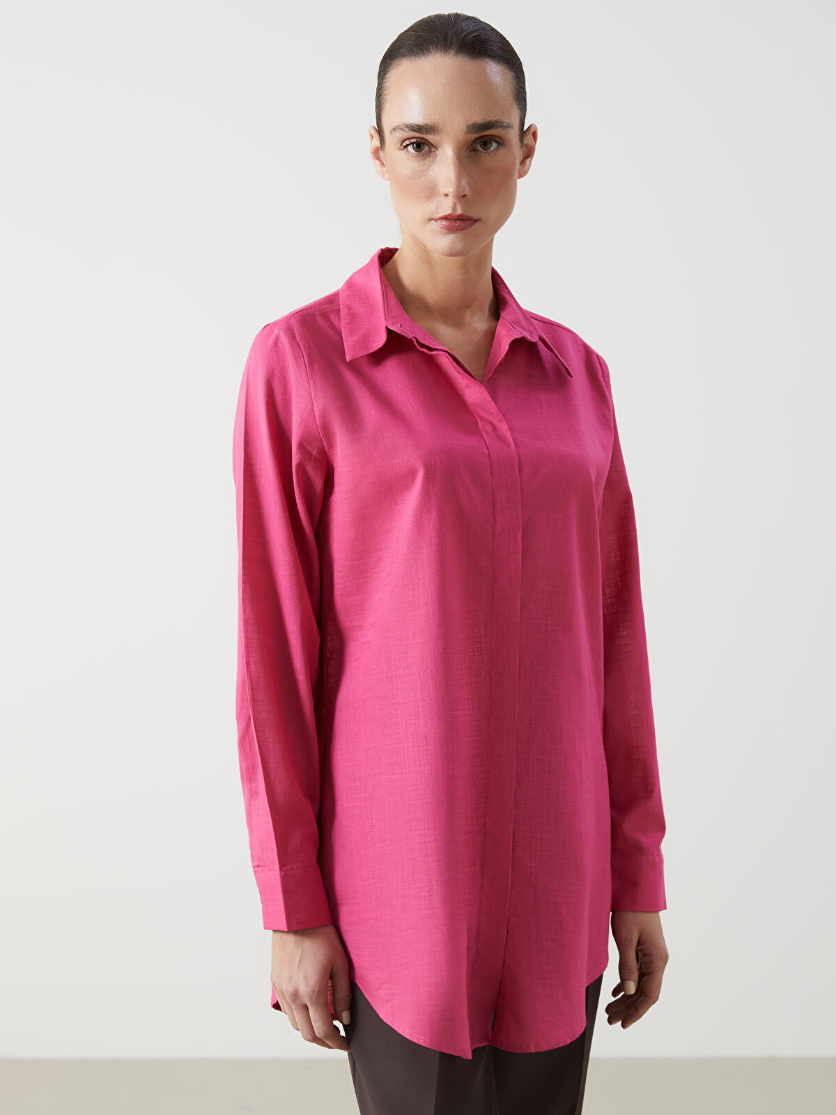 LCWAIKIKI Classic Hidden Button Women's Shirt Tunic - S5GQ18Z8-YU0