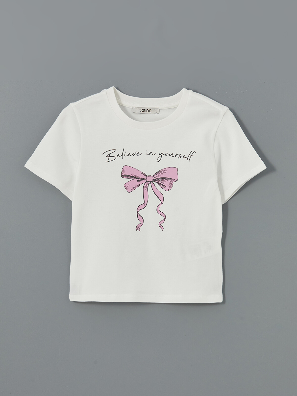 XSIDE Crew Neck Printed Crop Top - S5GR88Z8-R9J | LC Waikiki