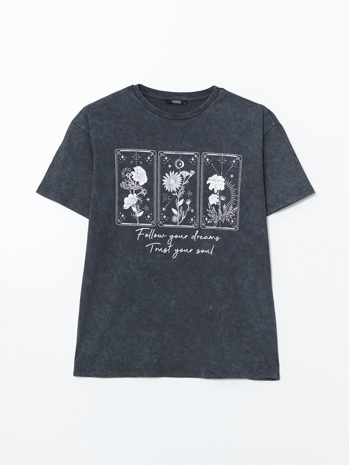 XSIDE Crew Neck Floral Women's T-Shirt - S5GR89Z8-VDL - LC Waikiki