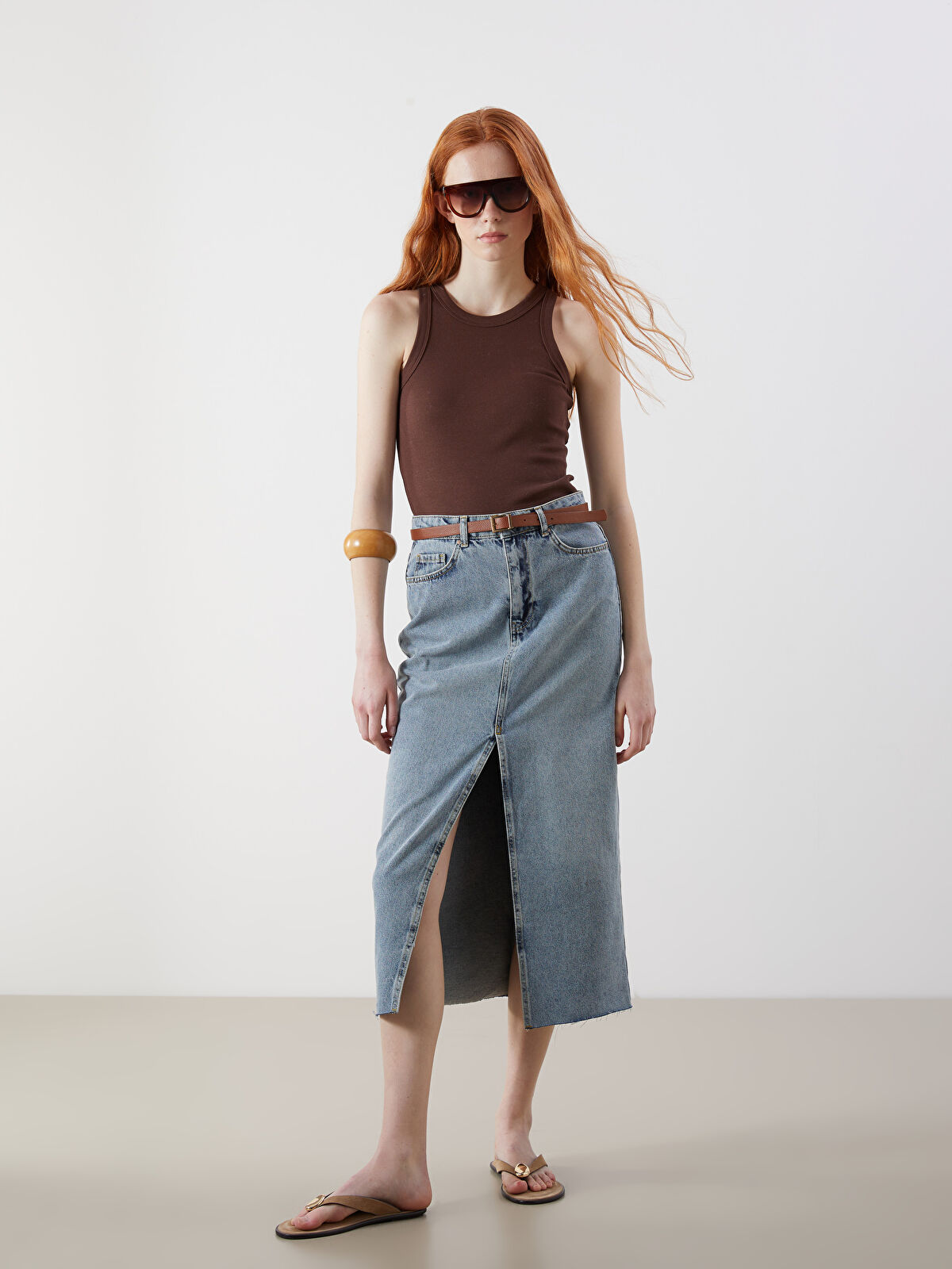 XSIDE Slim Fit Women's Denim Skirt -S5GT97Z8-S54 - LC Waikiki