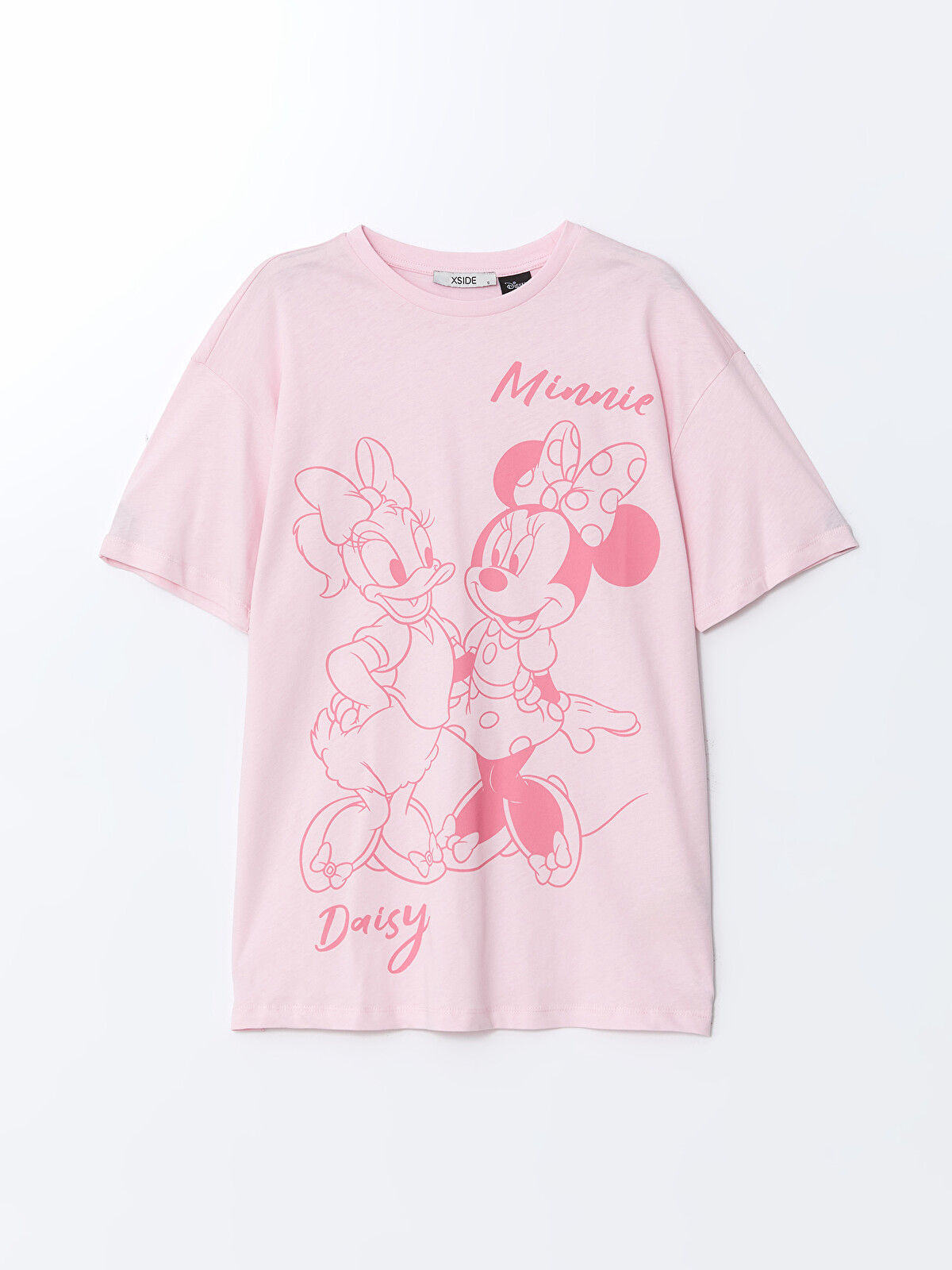 XSIDE Pembe Daisy Duck ve Minnie Mouse Baskılı Kadın Tişört