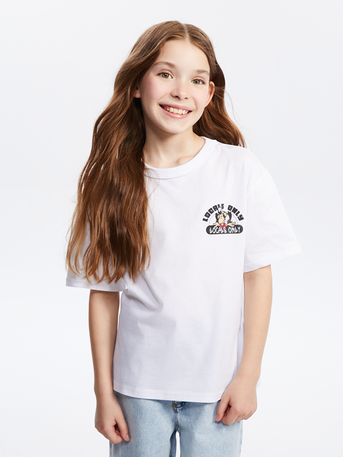 LCW Kids Bisiklet Yaka Nostaljik Maymun Baskılı Unisex Çocuk