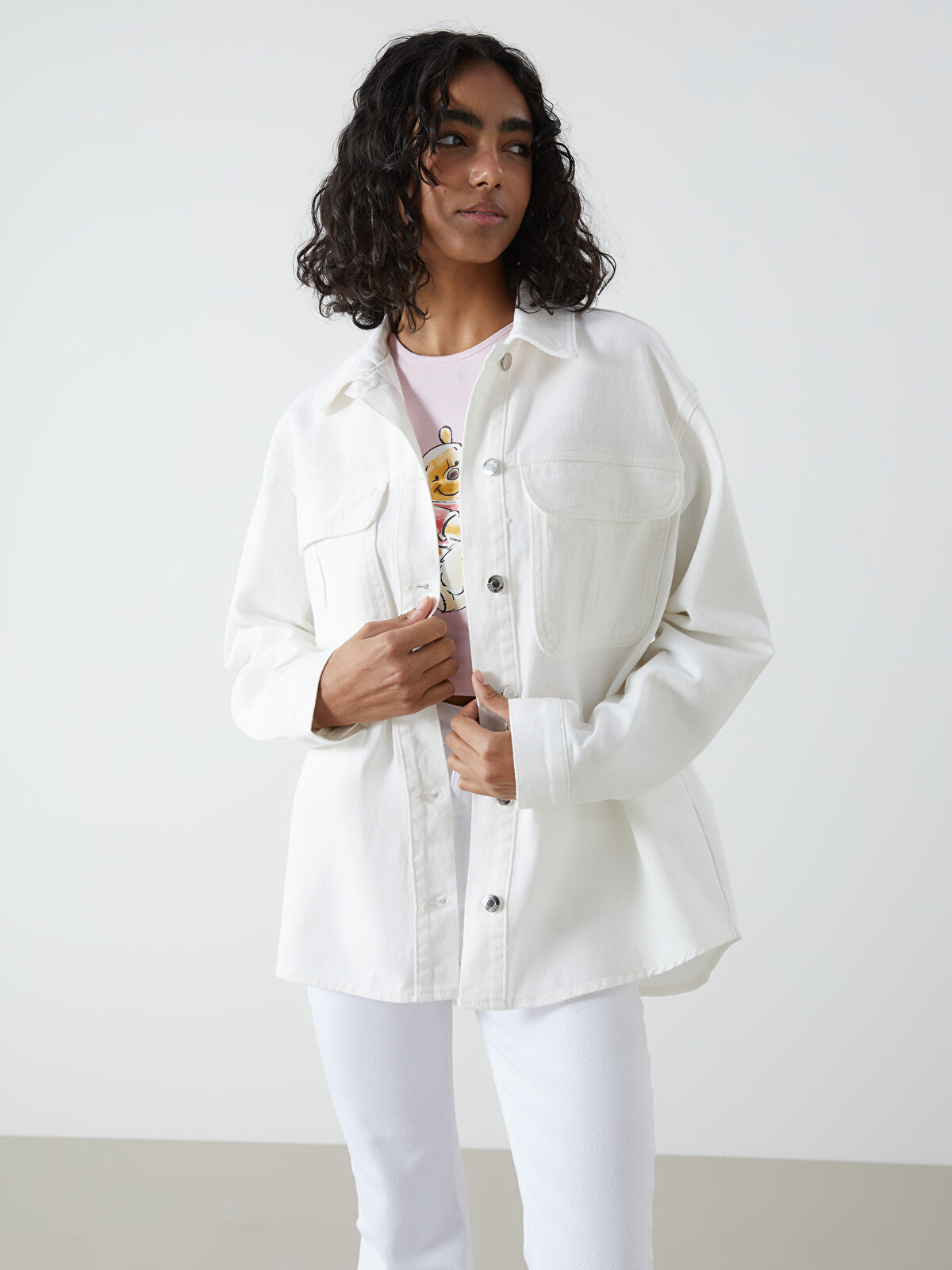 XSIDE Loose Fit Women's Shirt Jacket - S5H244Z8-V9H | LC Waikiki