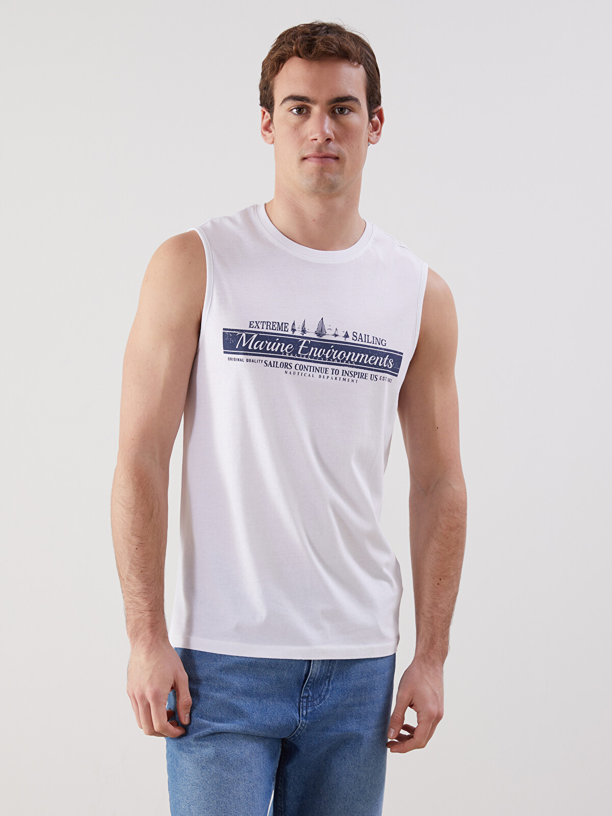 LCWAIKIKI Classic Crew Neck Printed Men's Sleeveless T-Shirt