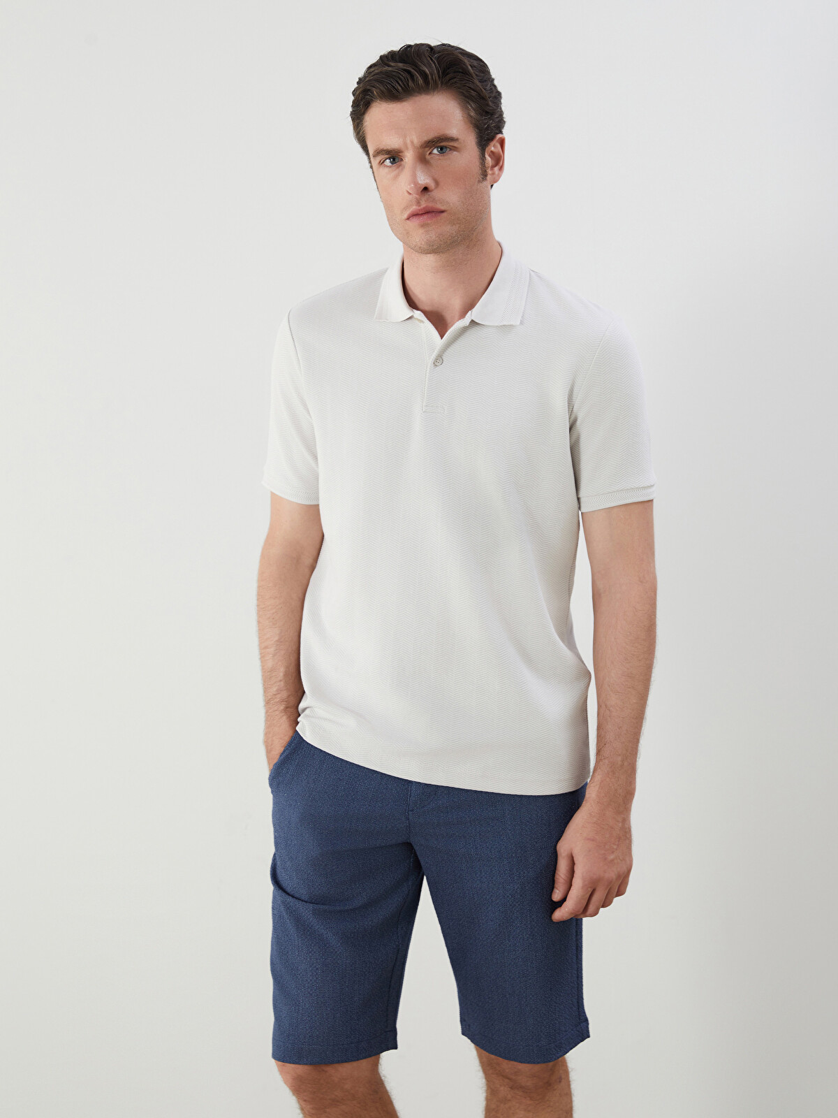 SOUTHBLUE Gri Polo Yaka Erkek Dokulu Tişört - S5HD19Z8-CWL | LCW