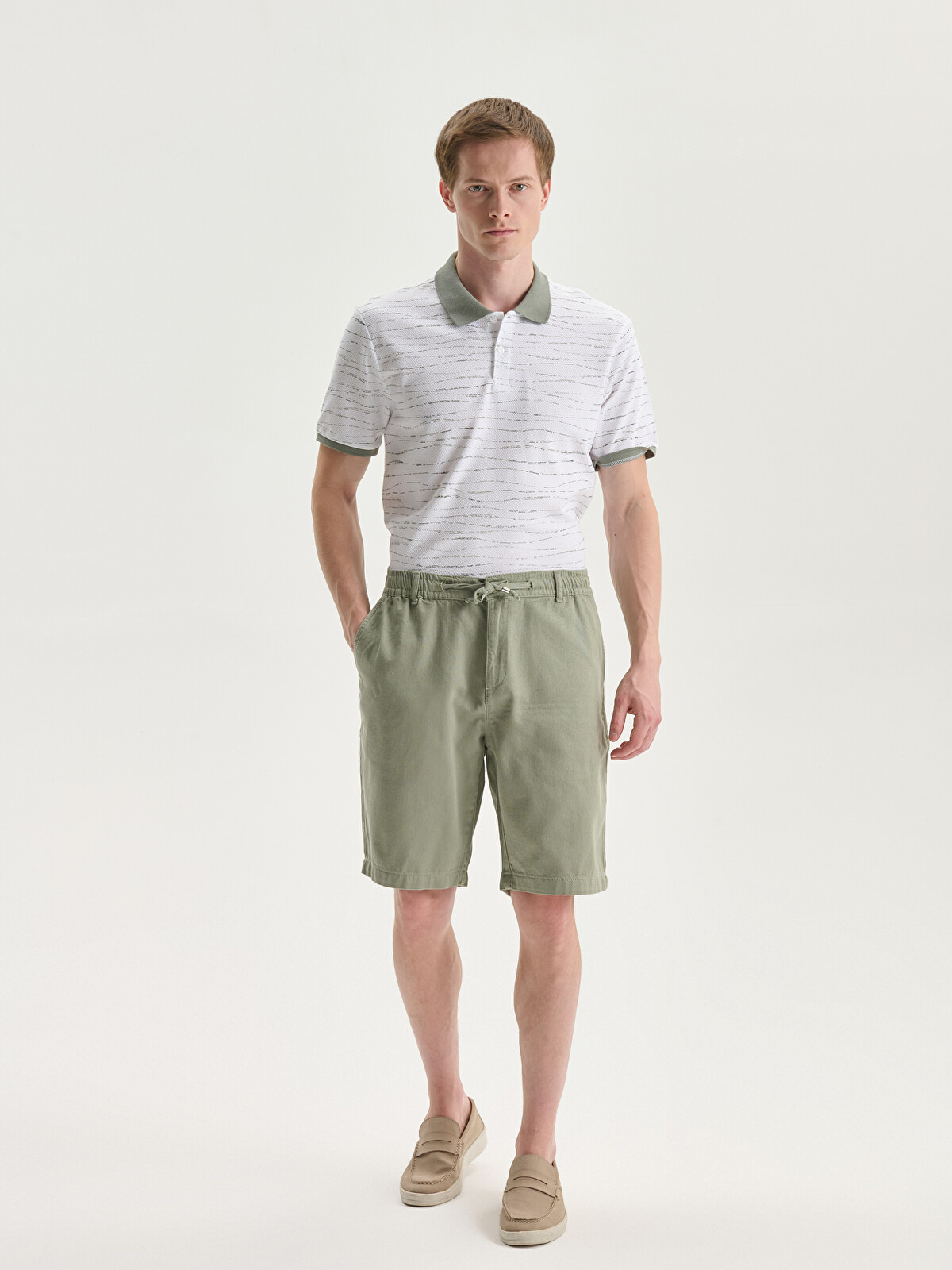 LCW Vision Standard Fit Men's Shorts With Waist Tie Detail
