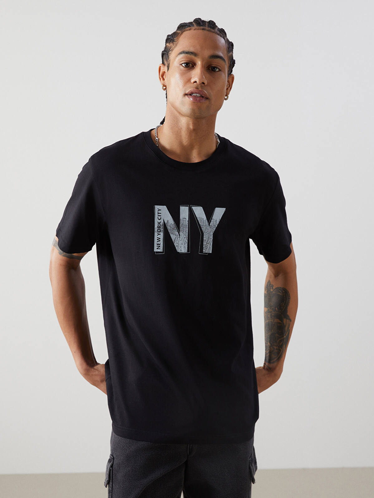 LCW ECO Crew Neck Short Sleeve Printed Combed Cotton Men's T-shirt