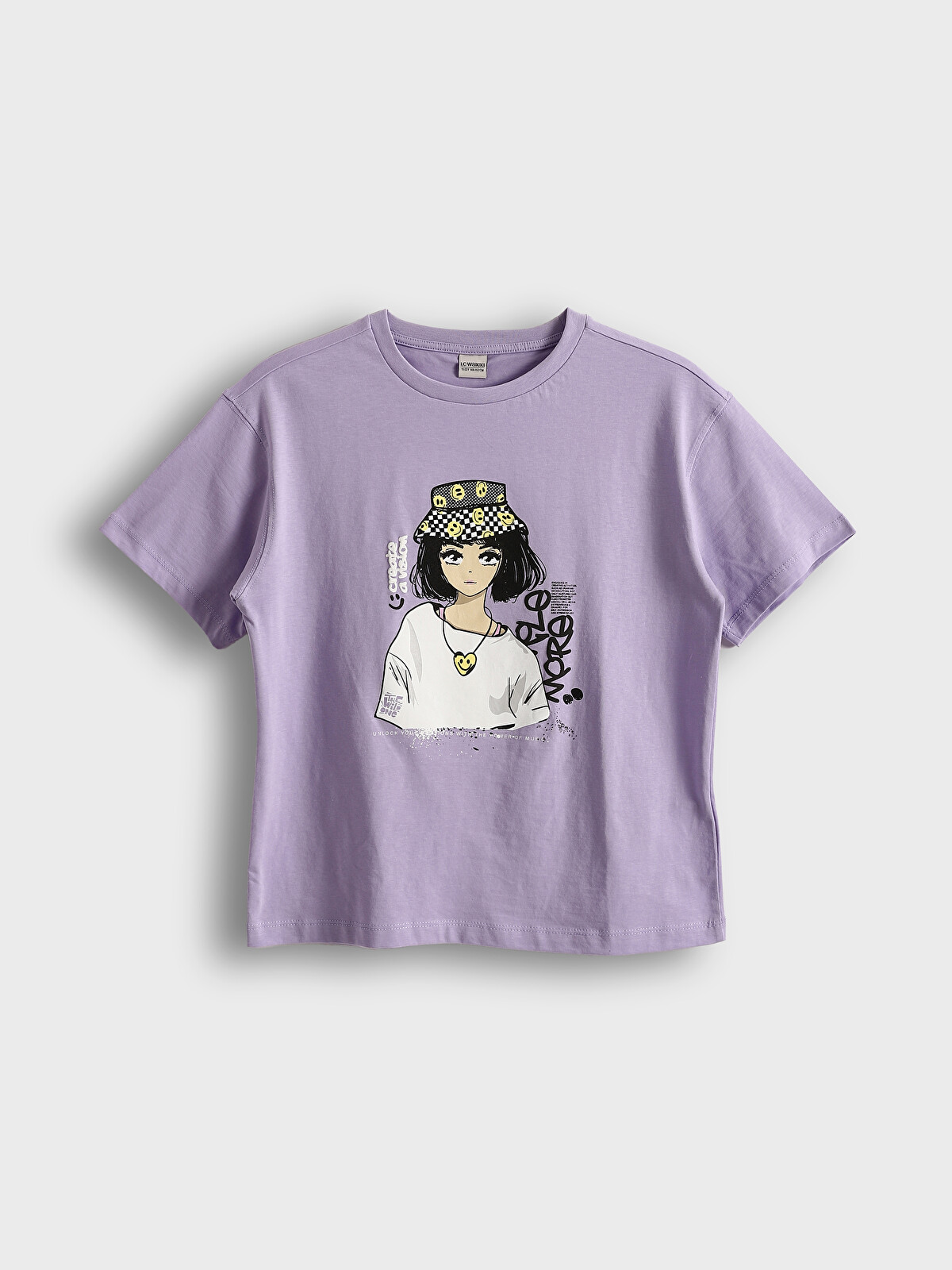 LCW Kids Crew Neck Printed Girls' T-Shirt - S5HH25Z4-VZE | LC Waikiki