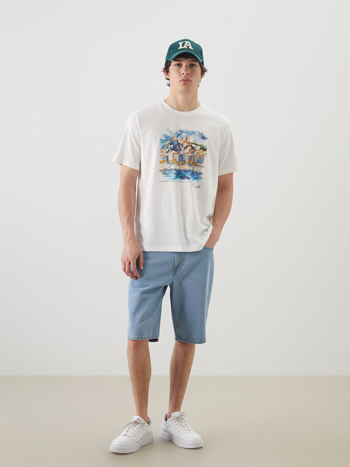 XSIDE Crew Neck Printed Jersey Men's T-Shirt - S5HJ93Z8-R9J | LC