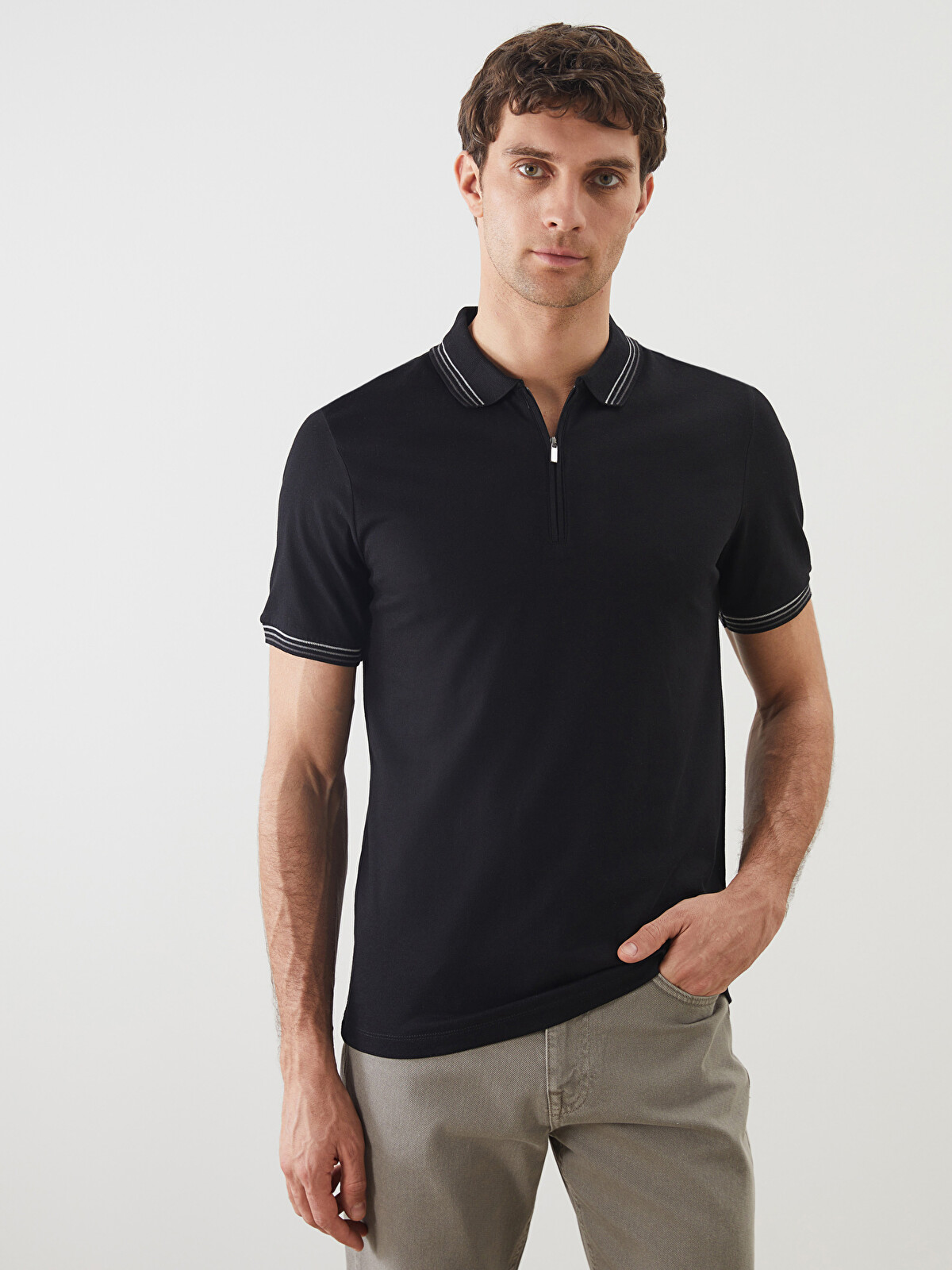 SOUTHBLUE Polo Neck Short Sleeve Pique Men's T-shirt - S5HM05Z8
