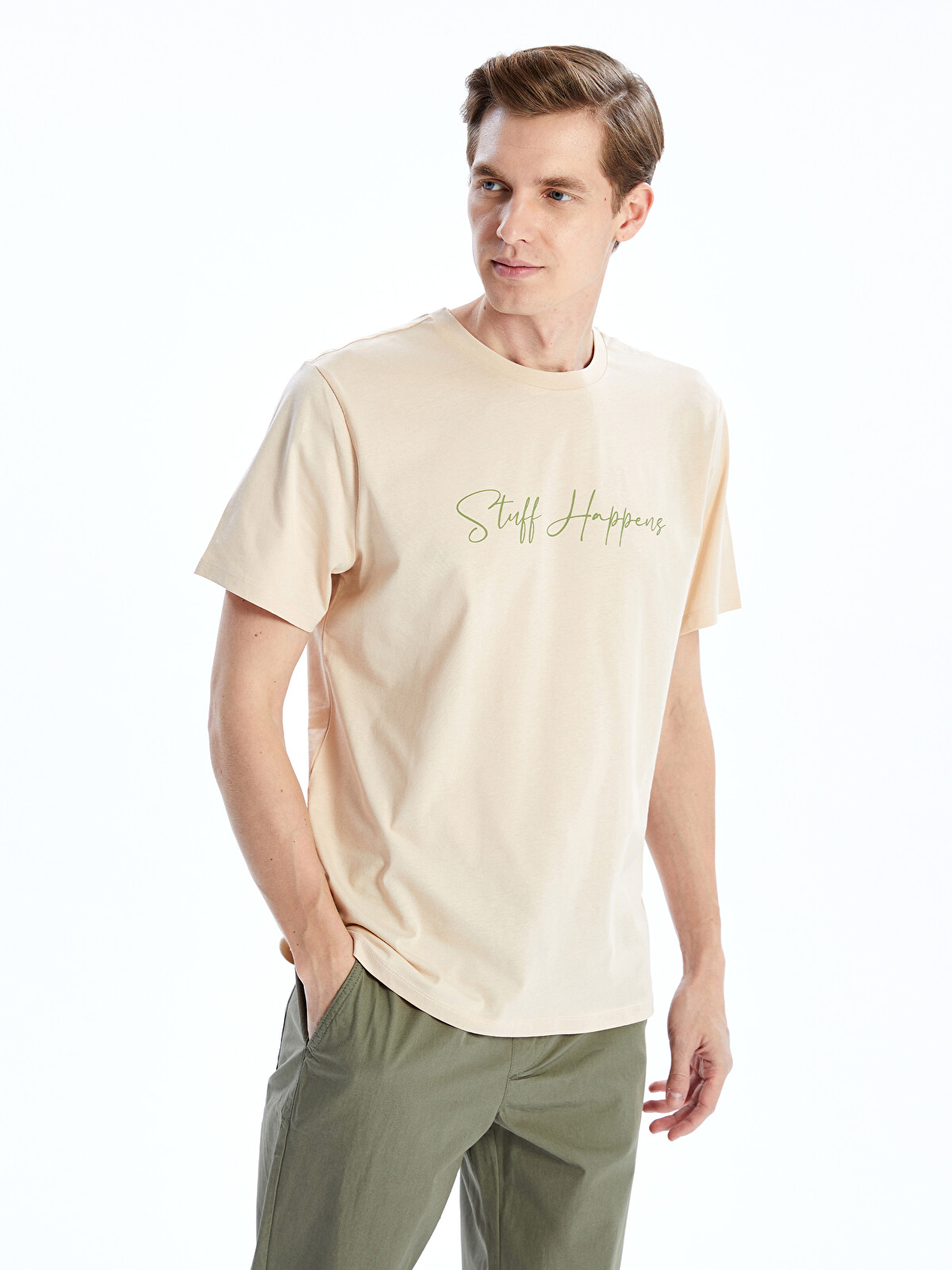 LCW ECO Crew Neck Printed Men's T-Shirt - S5HP73Z8-G5N - LC Waikiki