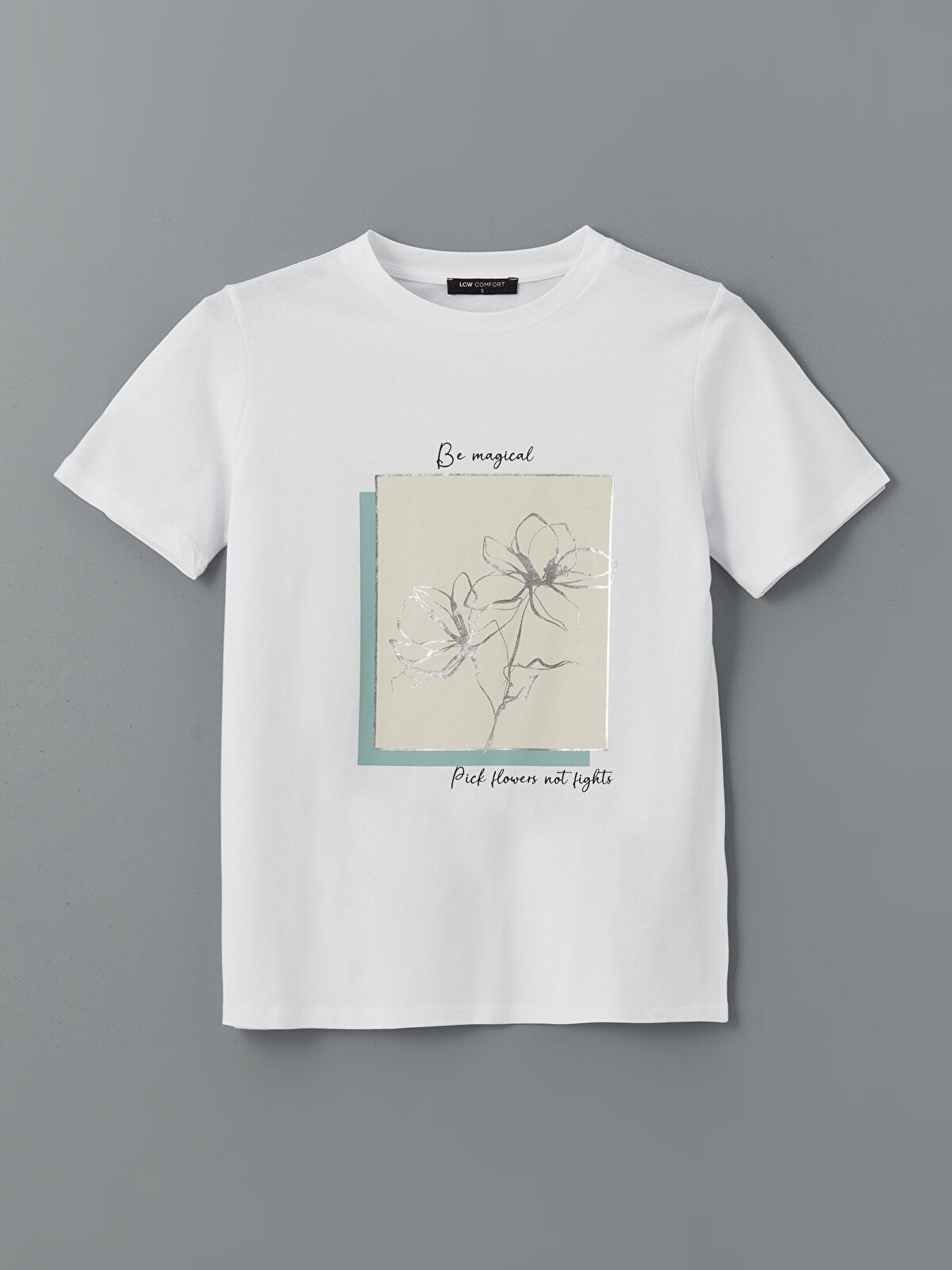 LCW Comfort Crew Neck Printed Women's T-Shirt - S5HR05Z8-Q6K - LC