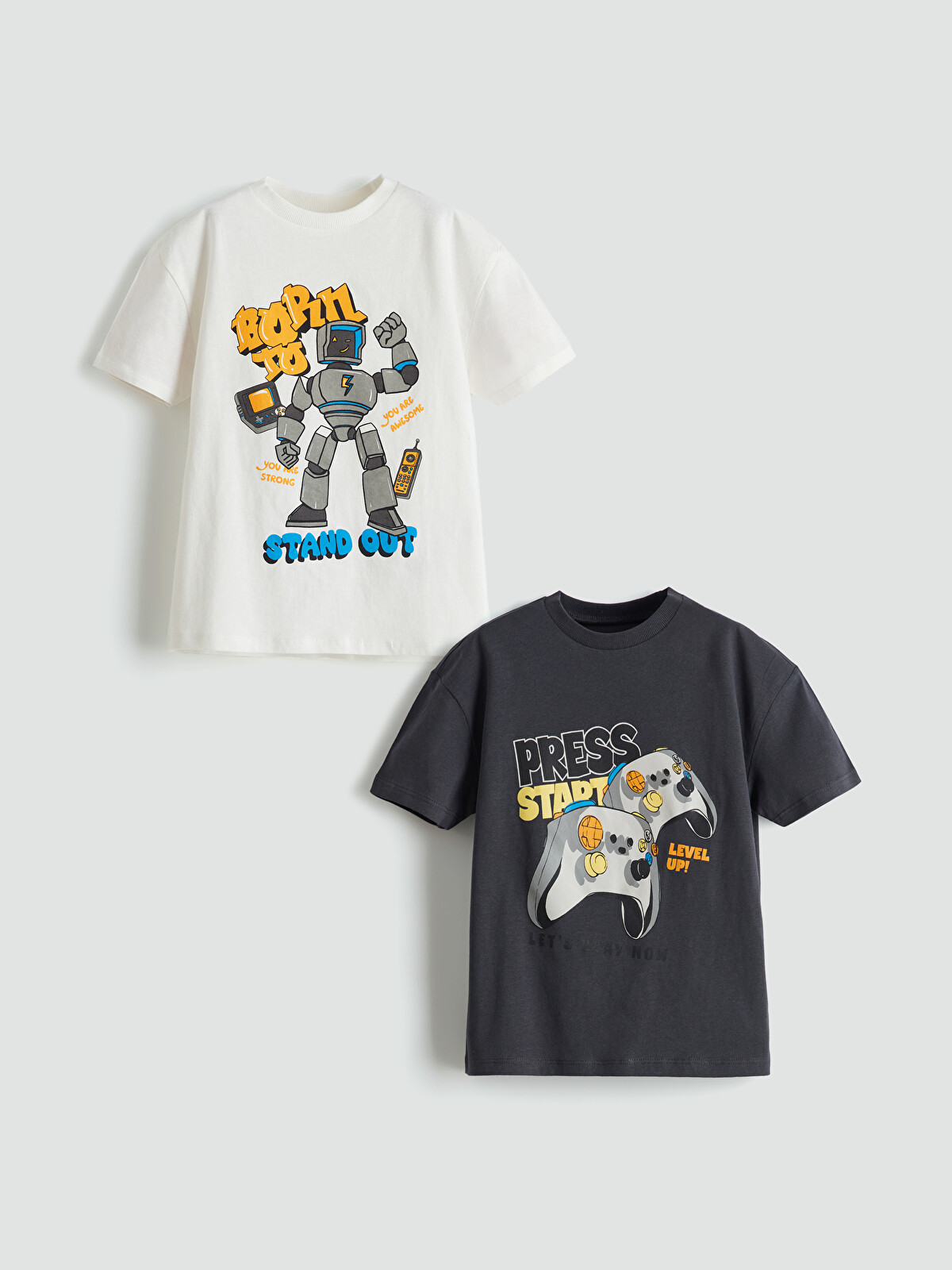LCW Kids Crew Neck Printed Boys' T-shirt 2 Pack - S5HT38Z1-R9J