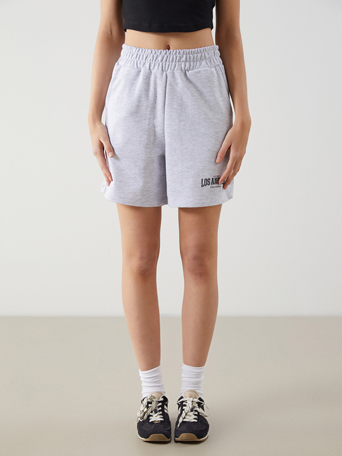 XSIDE Elastic Waist Los Angeles Printed Women's Shorts - S5I243Z8