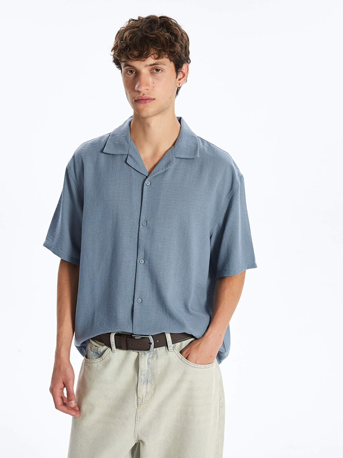 XSIDE Relaxed Fit Resort Collar Short Sleeve Men's Shirt