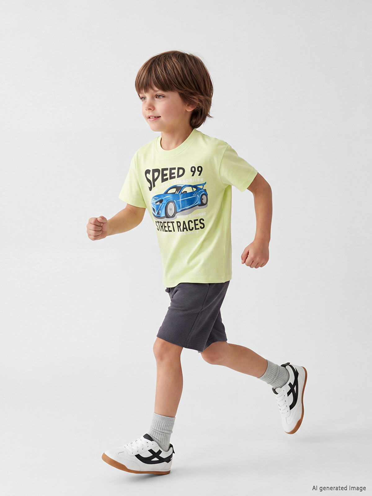 べあ☆ ページ LCW Kids Yeşil Bisiklet Yaka Erkek Çocuk Tişört ve Şort - S5I718Z1