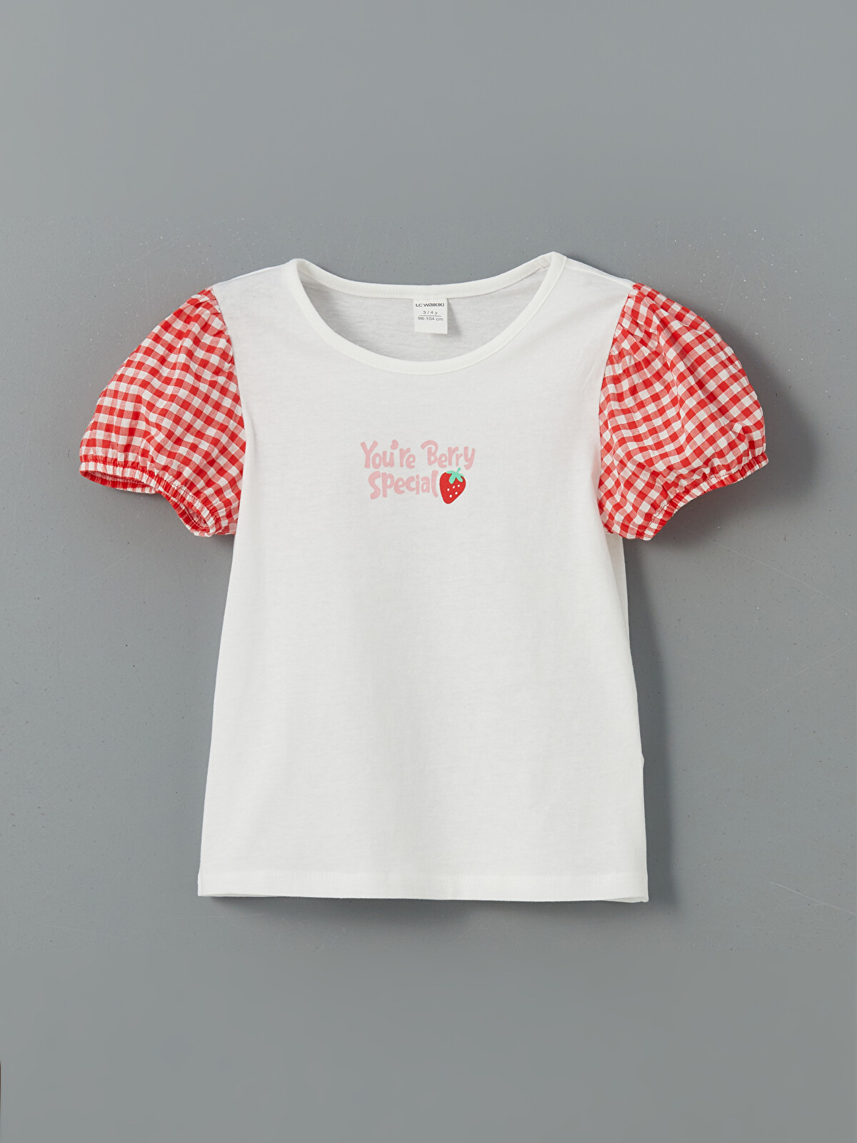 LCW Kids Crew Neck Printed Ruched Girls' T-shirt - S5I962Z1-JYX