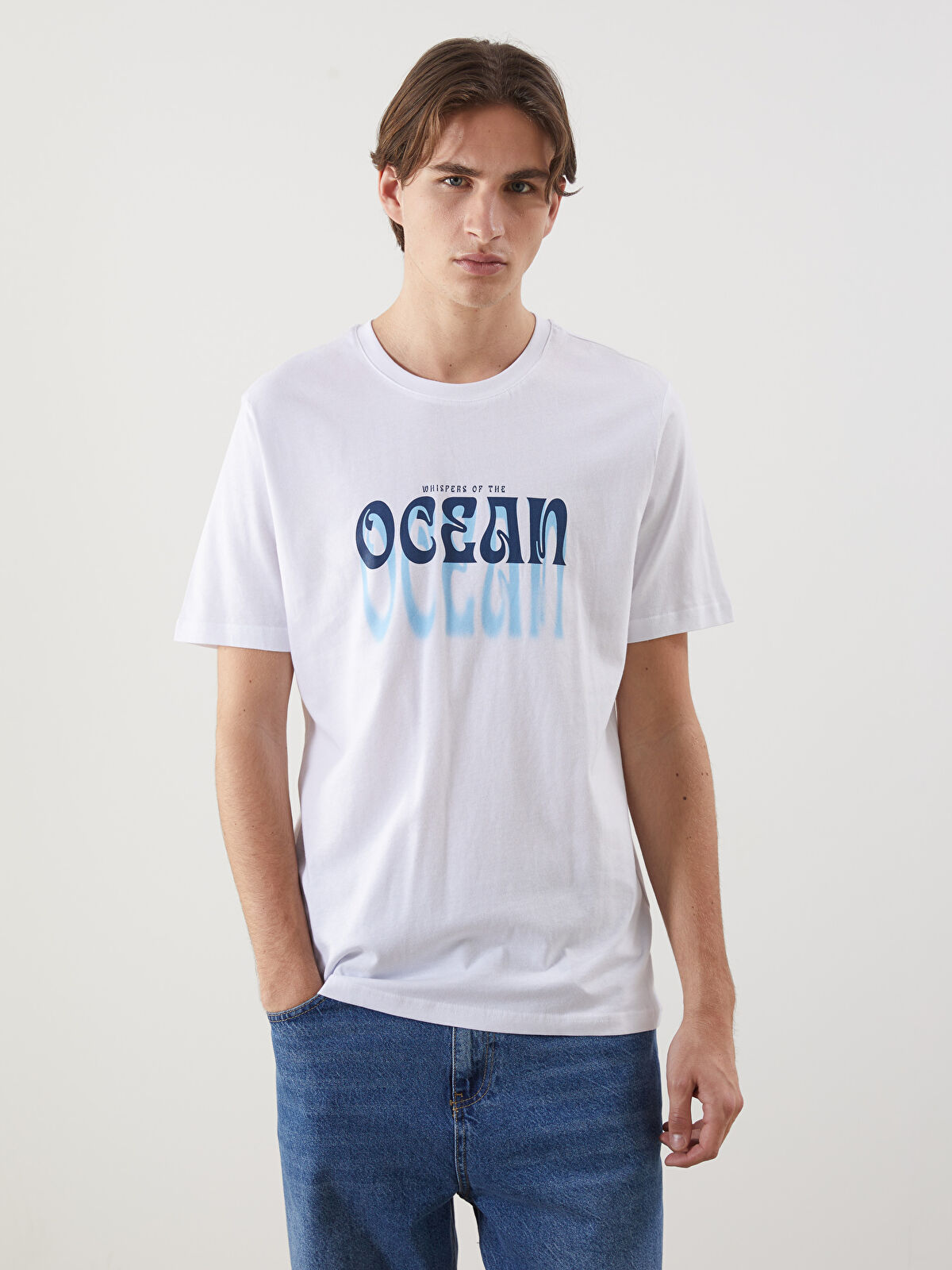BRIEFING - MENS SIDE LOGO LINE CREW NECK / ロゴ サイドライン