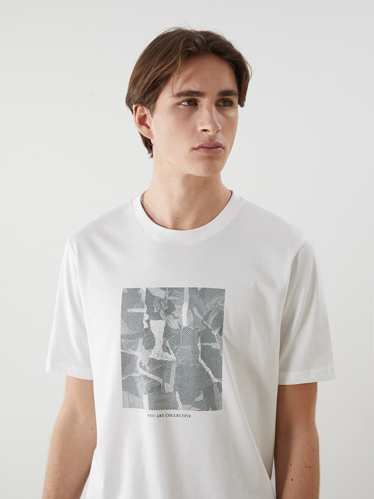 XSIDE Crew Neck Printed Men's T-Shirt - S5IL30Z8-EEW - LC Waikiki