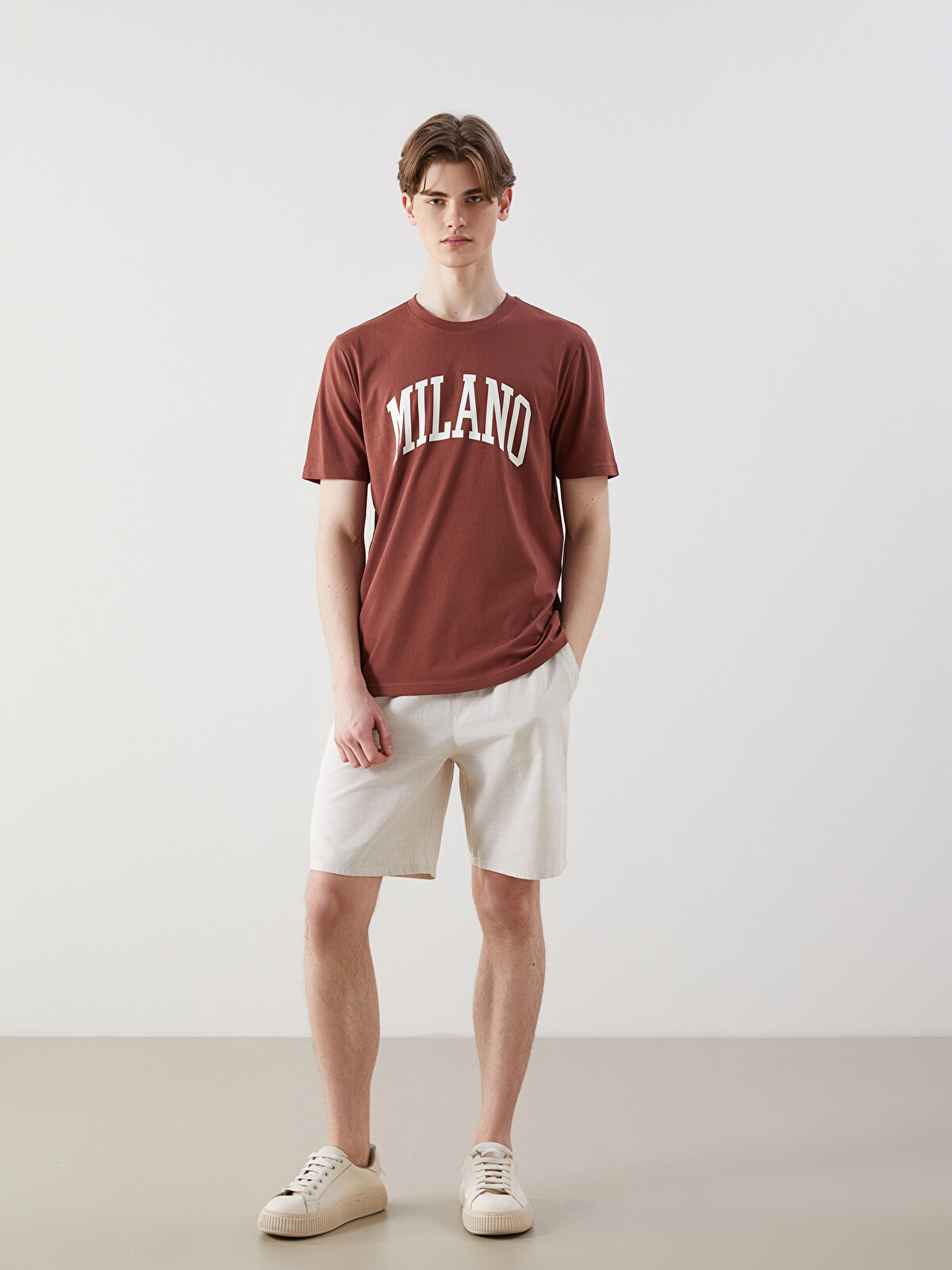 XSIDE Crew Neck Milano Printed Jersey Men's T-shirt - S5IL32Z8-Z6Q