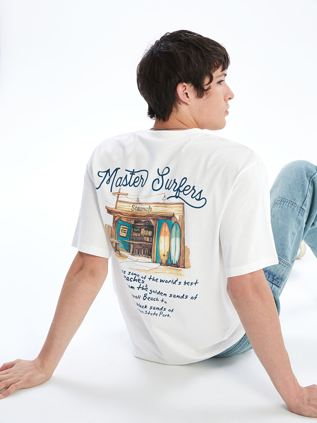 XSIDE Crew Neck Short Sleeve Printed Men's T-Shirt -S5IL34Z8-R9J