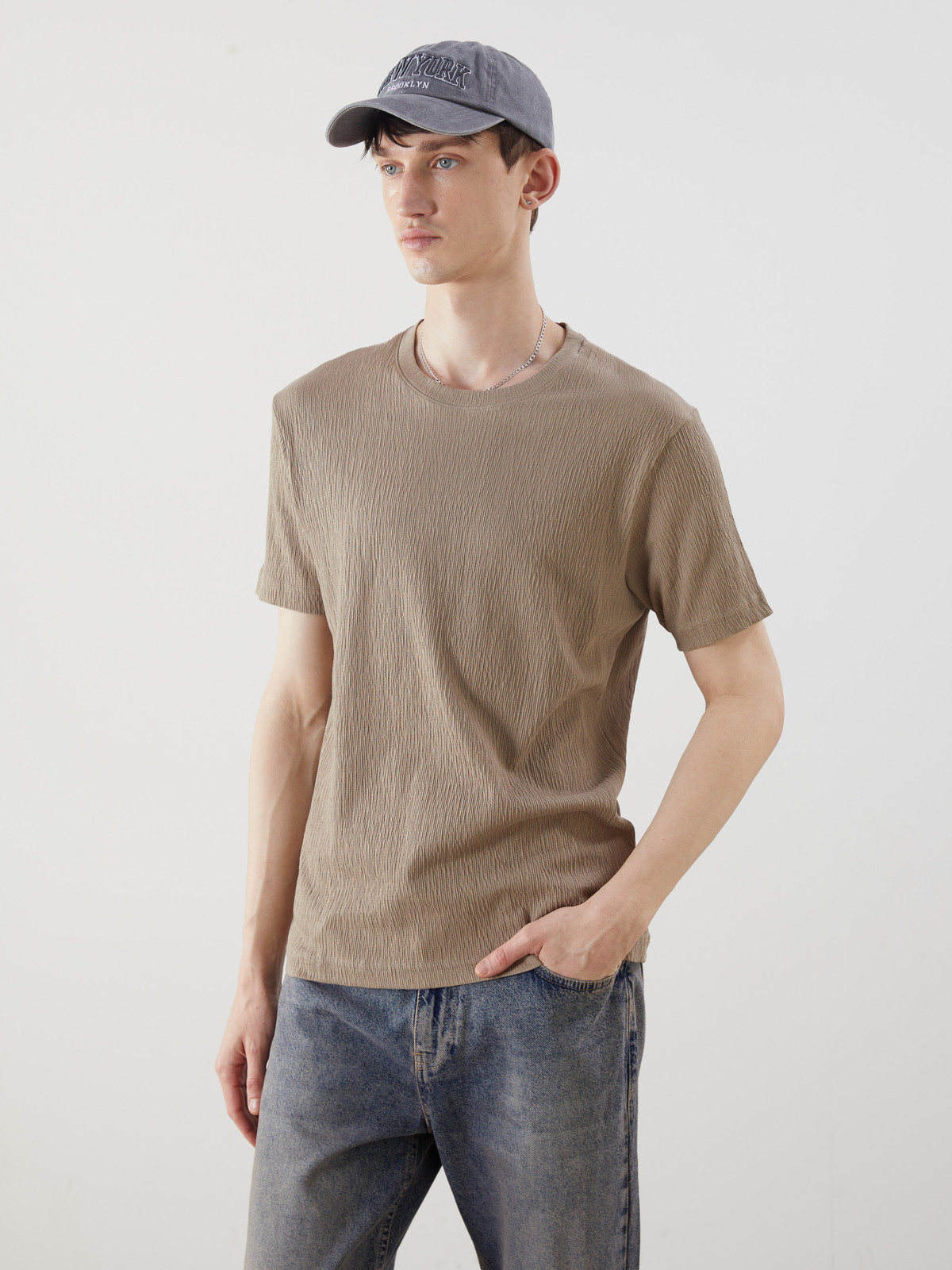 XSIDE Crew Neck Short Sleeve Men's T-shirt - S5IL65Z8-ZKN | LC Waikiki