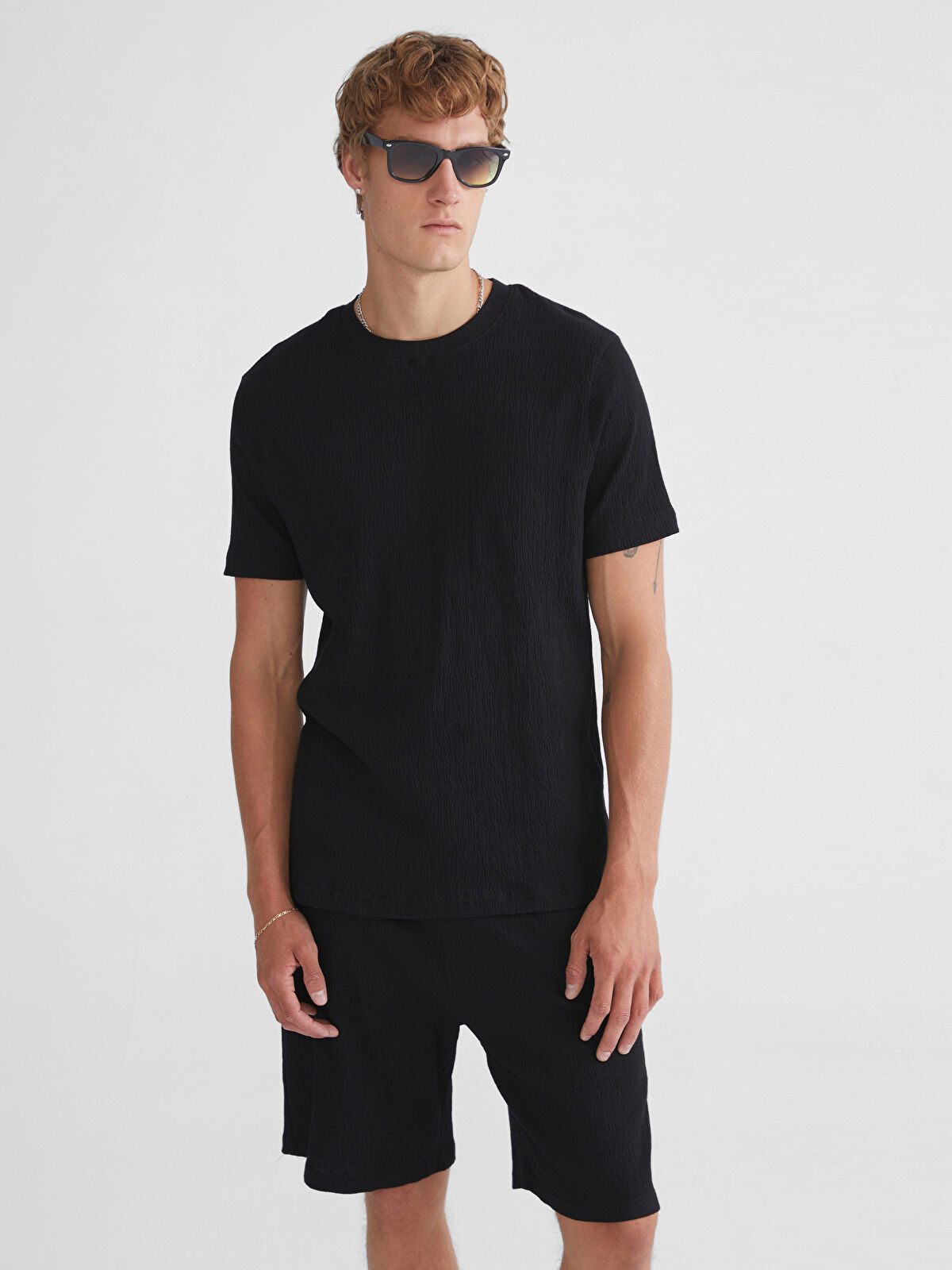 XSIDE Crew Neck Short Sleeve Men's T-Shirt -S5IL65Z8-CVL