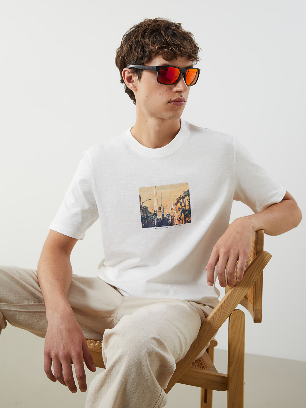 XSIDE Crew Neck Printed Men's T-Shirt - S5IL88Z8-EEW | LC Waikiki