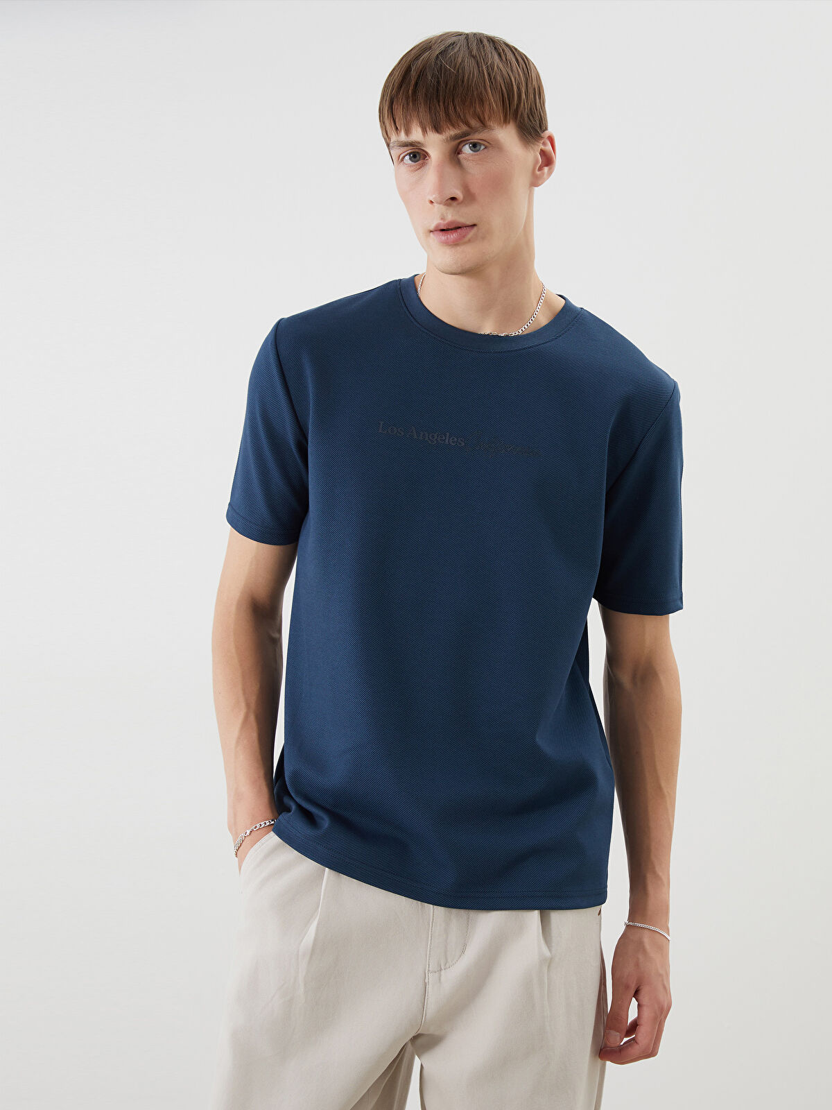 XSIDE Crew Neck Printed Jersey Men's T-Shirt - S5IM12Z8-ZTB - LC