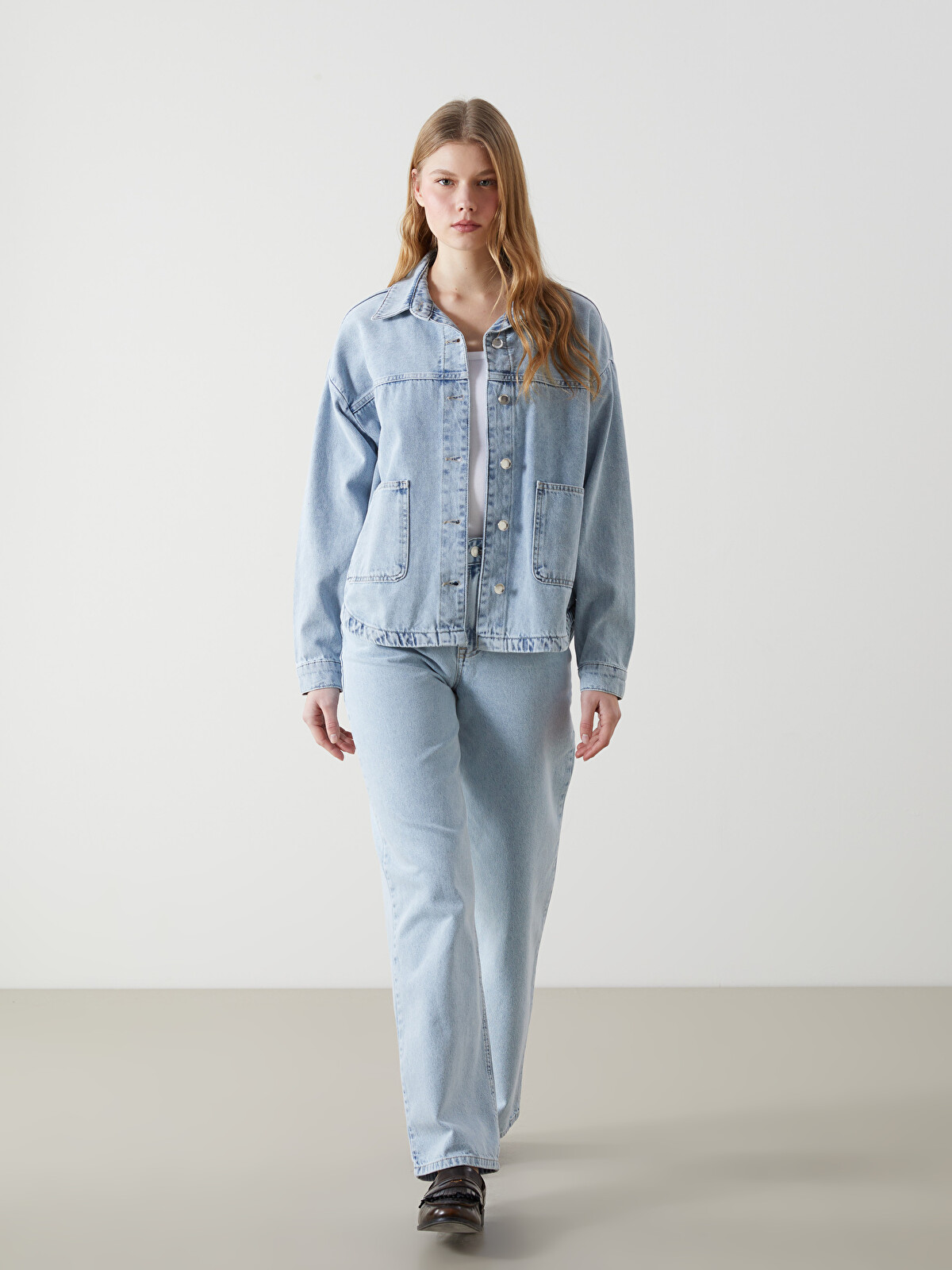 XSIDE Oversize Kadın Jean Gömlek Ceket - S5IN49Z8-K9M | LCW
