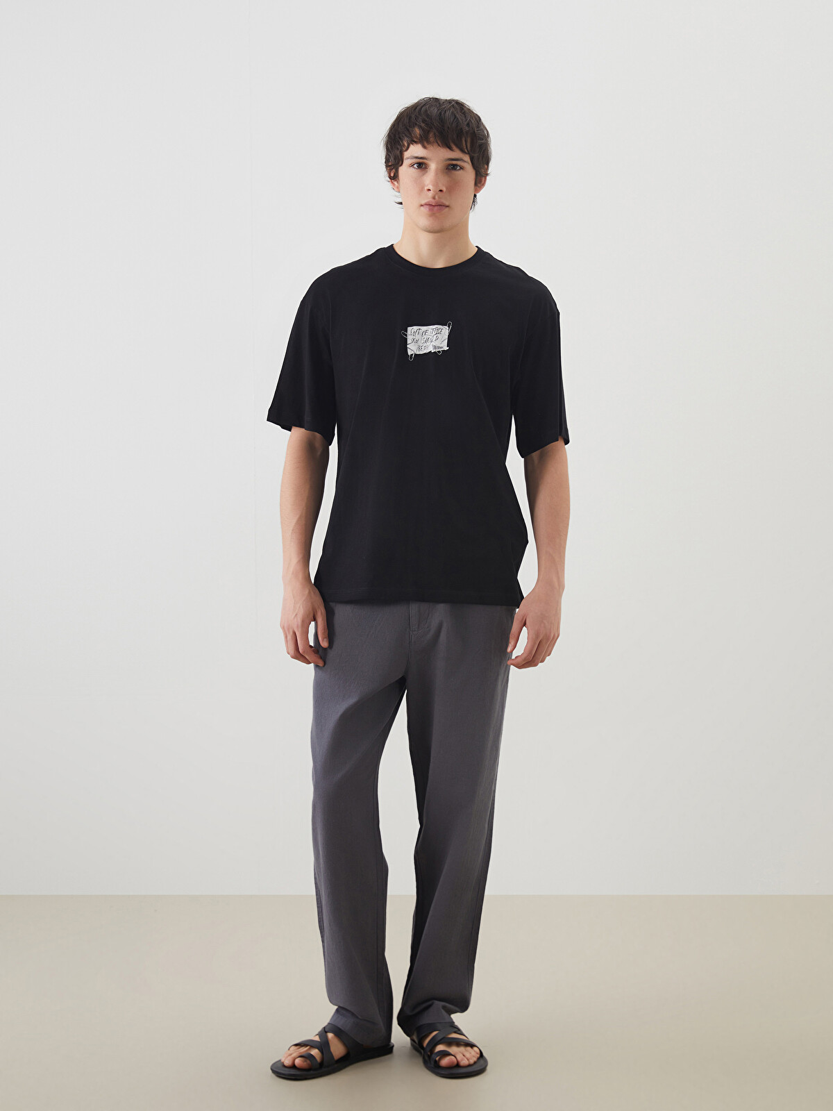 XSIDE Relaxed Fit Linen Blend Men's Trousers - S5IP26Z8-SUV | LC