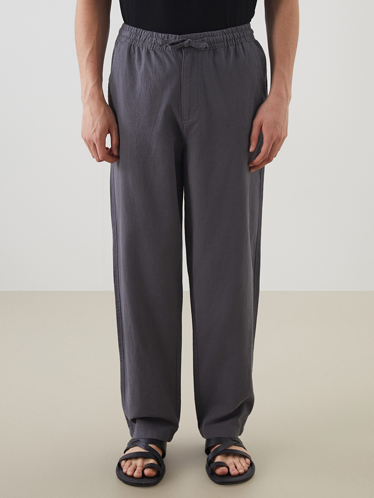 XSIDE Relaxed Fit Linen Blend Men's Trousers - S5IP26Z8-SUV | LC