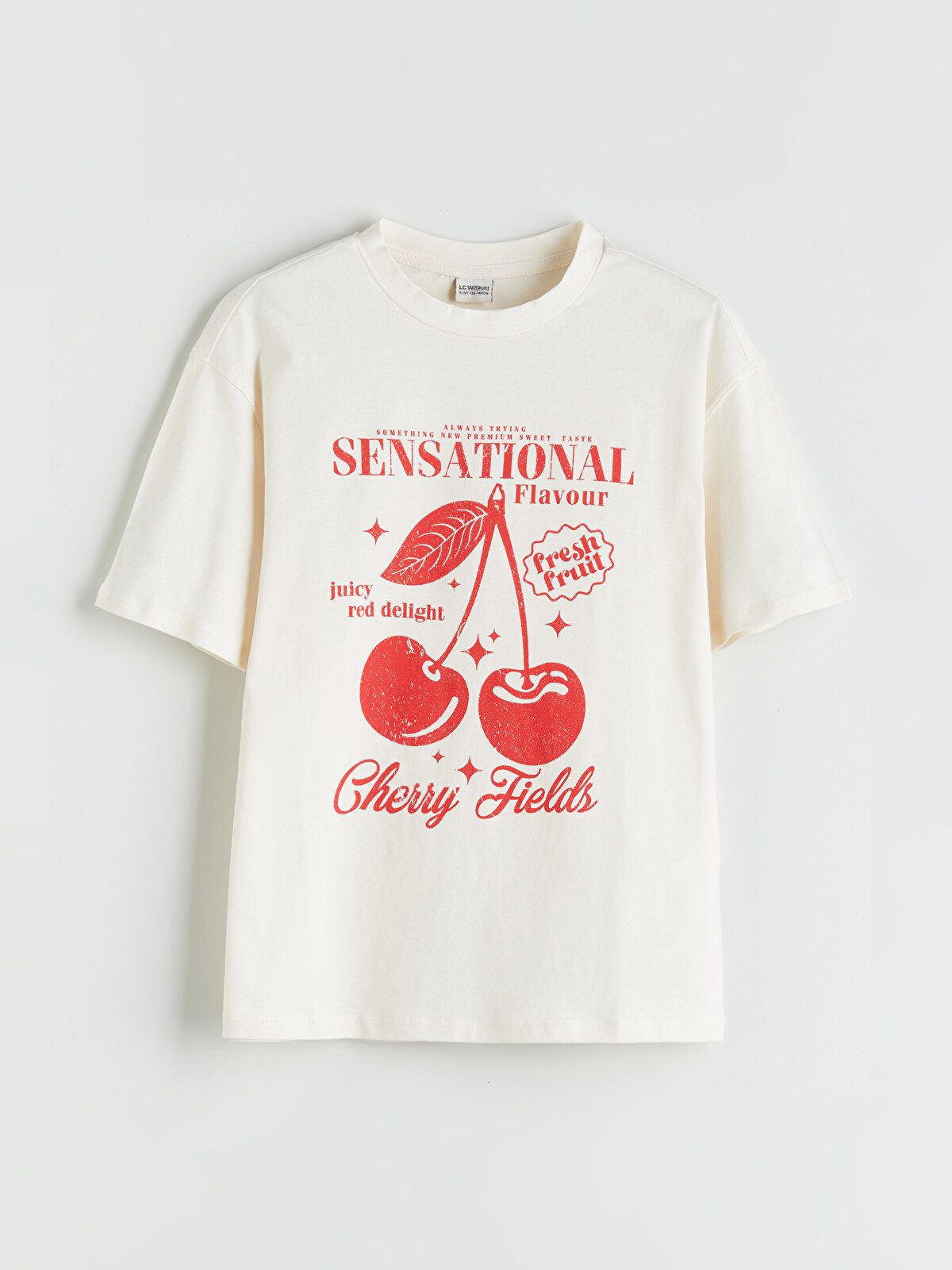 LCW Kids Crew Neck Printed Girls' T-Shirt - S5IP54Z4-FRC - LC Waikiki