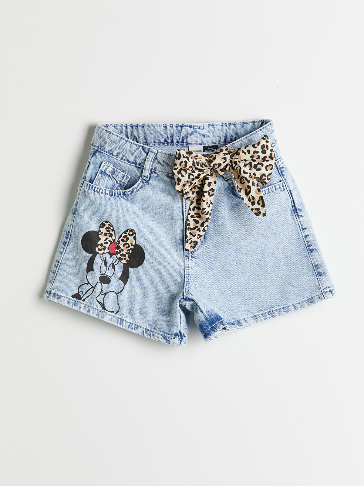 LCW Kids Mavi Minnie Mouse Baskılı Kız Çocuk Jean Şort - S5IP84Z4