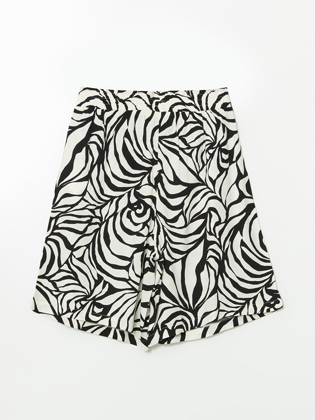 LCWAIKIKI Classic Elastic Waist Zebra Patterned Women's Shorts