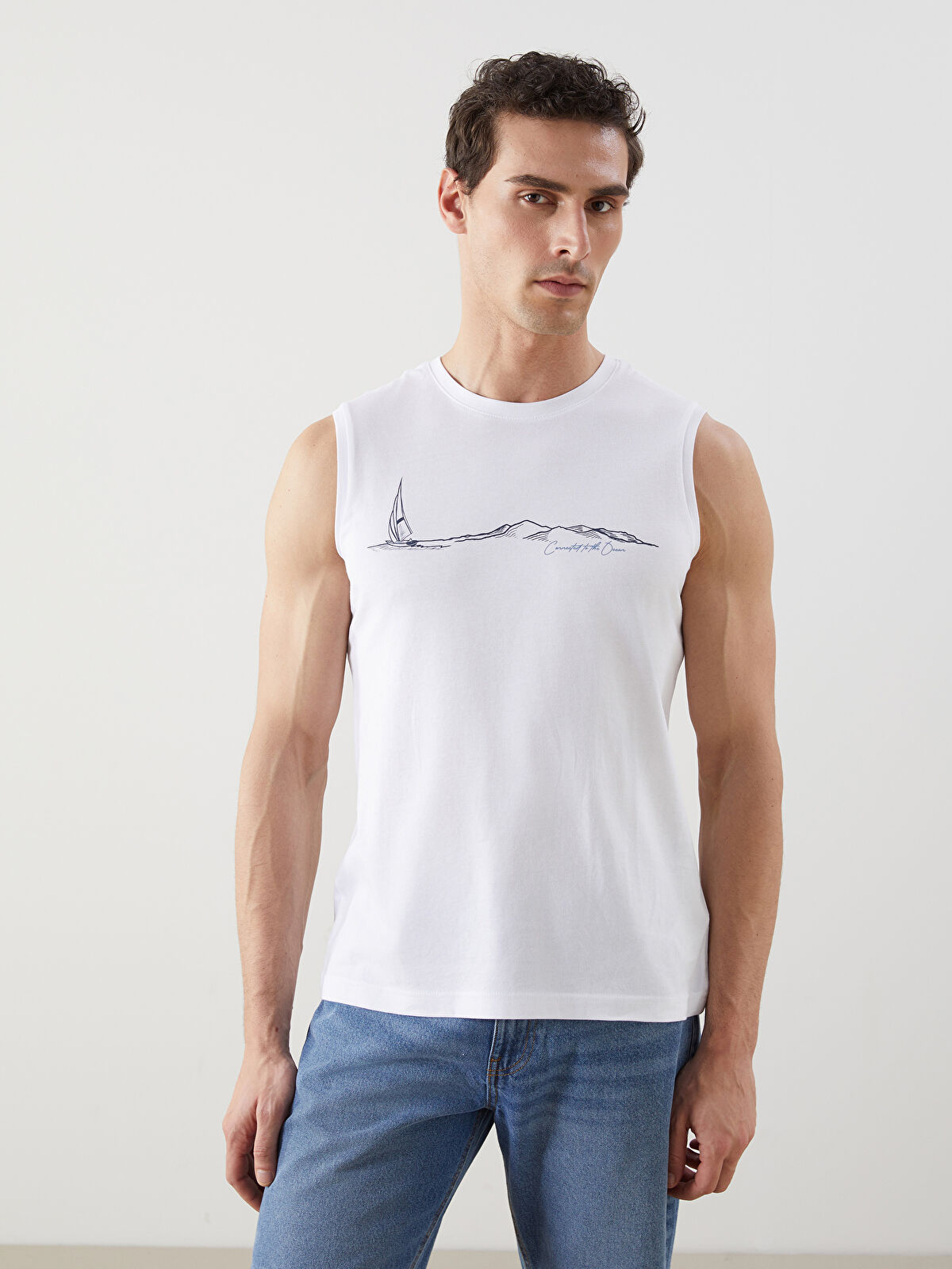 LCWAIKIKI Classic Crew Neck Printed Men's Sleeveless T-Shirt