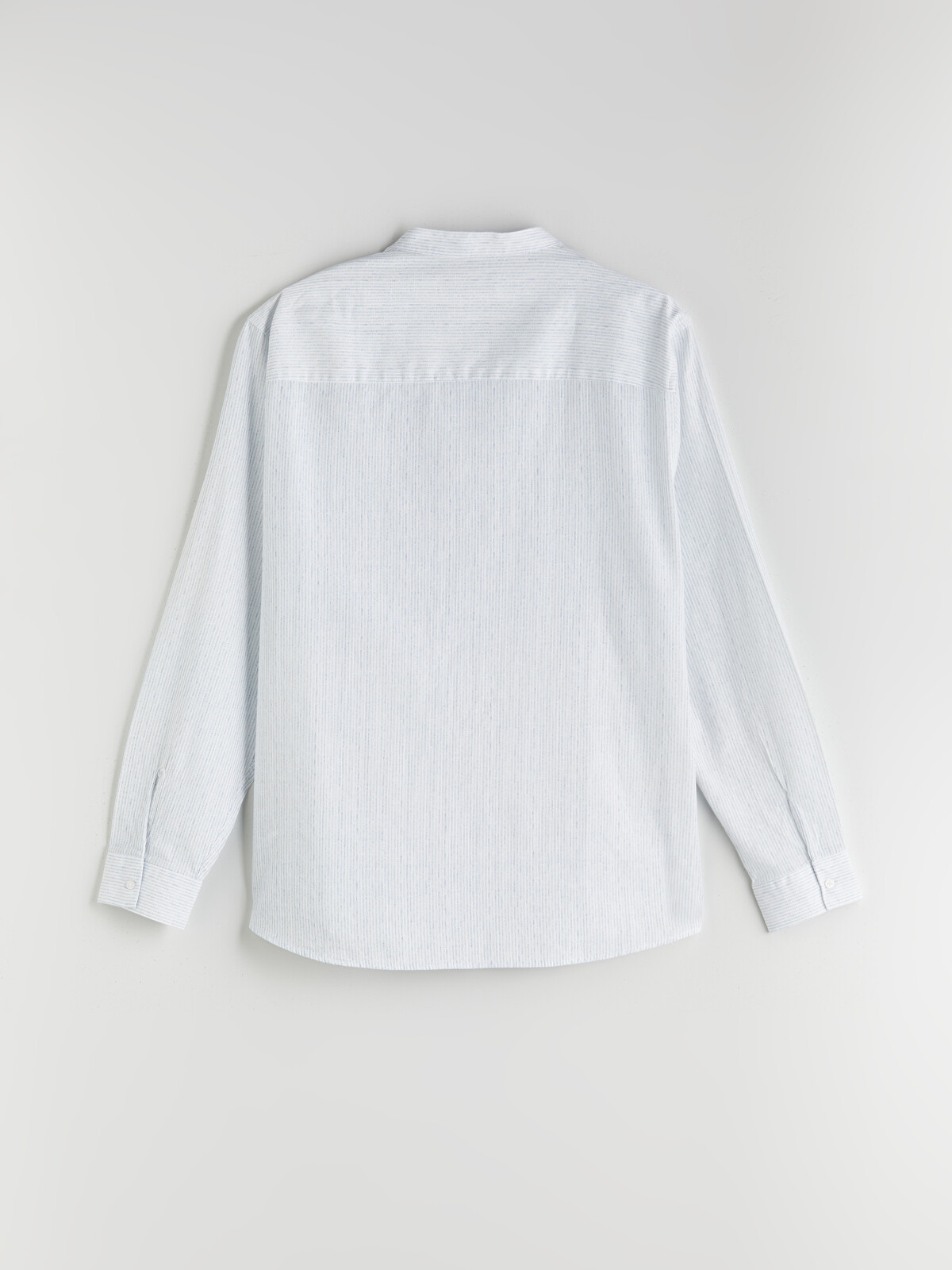 XSIDE Mavi Regular Fit Hakim Yaka Uzun Kollu Çizgili Poplin Erkek