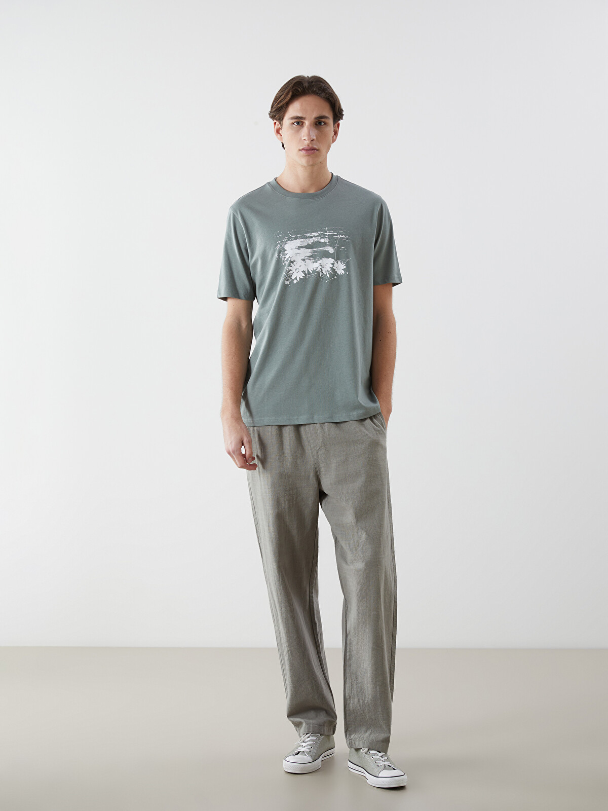 XSIDE Crew Neck Printed Jersey Men's T-Shirt - S5IY73Z8-S0H | LC