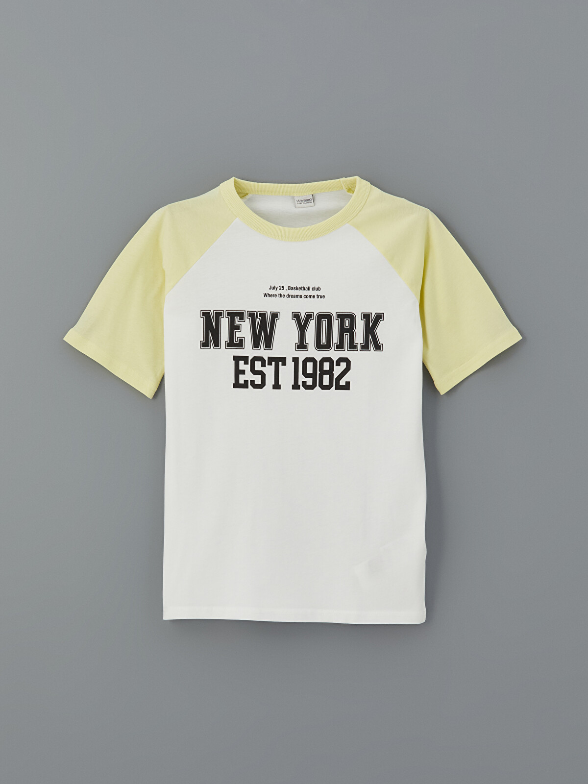 LCW Kids Yeşil Bisiklet Yaka Baskılı Erkek Çocuk Tişört - S5J267Z4