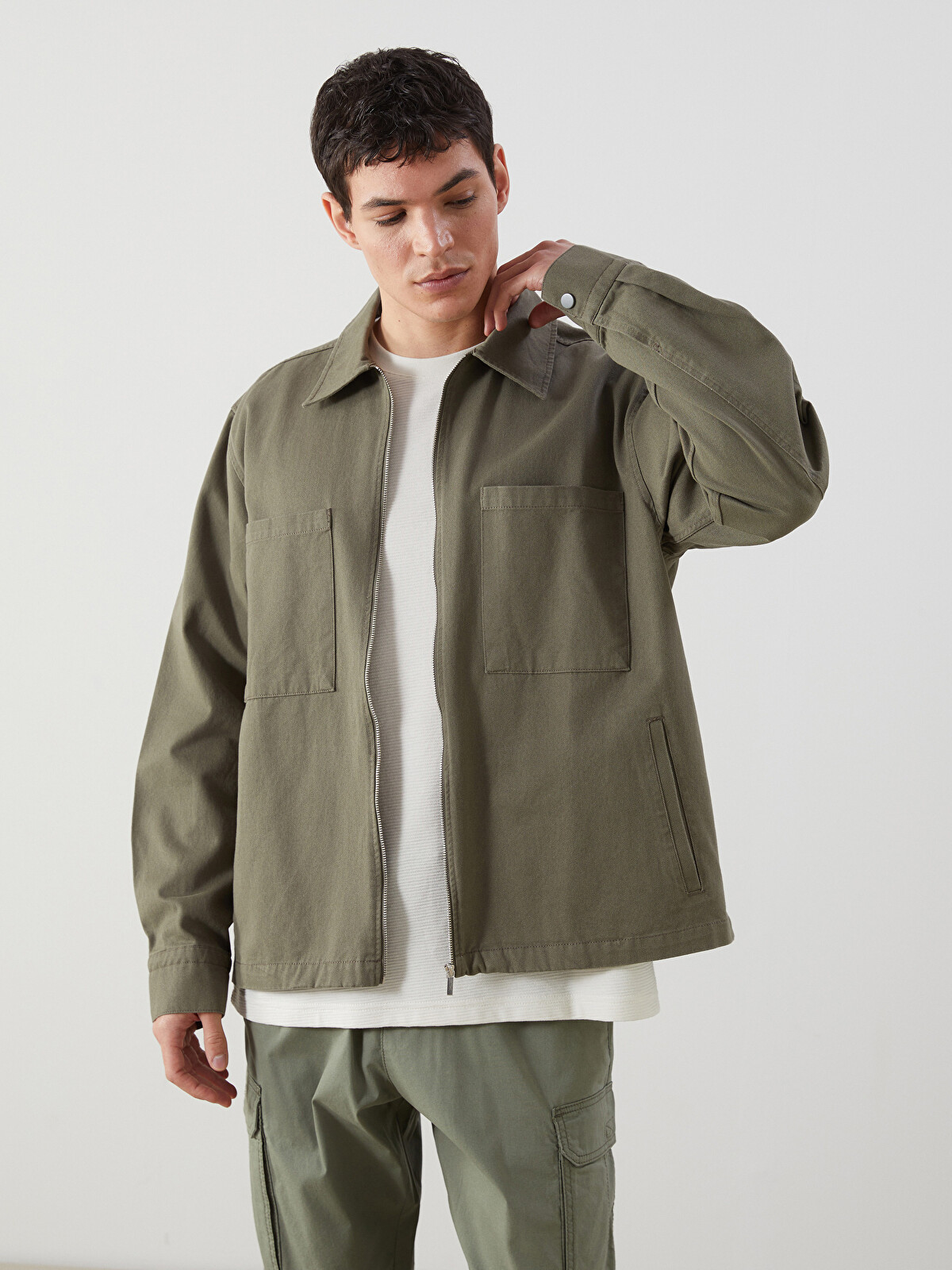 XSIDE Relaxed Fit Long Sleeve Men's Shirt Jacket - S5J642Z8-JYN