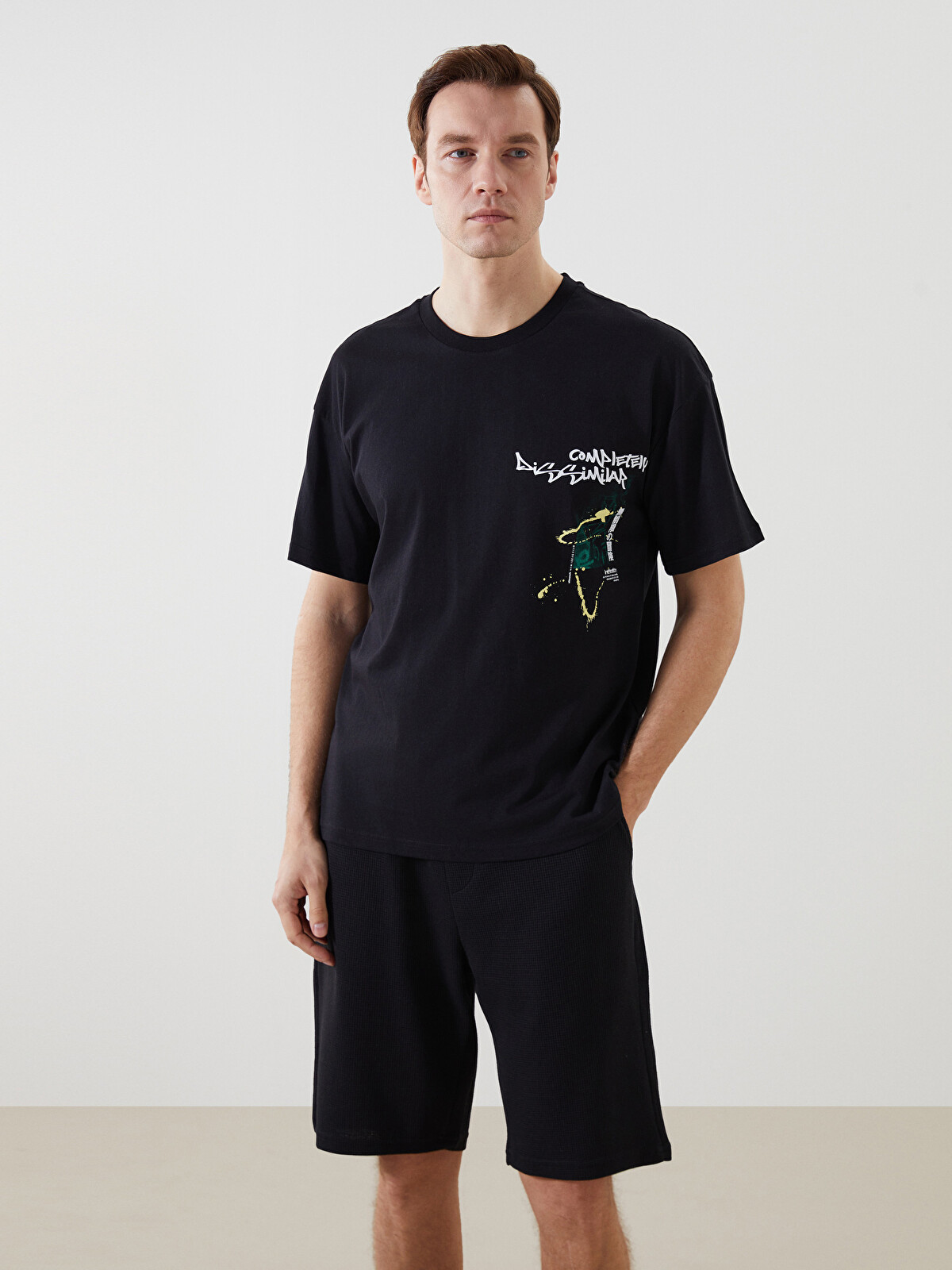 LCW ECO Crew Neck Short Sleeve Printed Combed Cotton Men's T-shirt