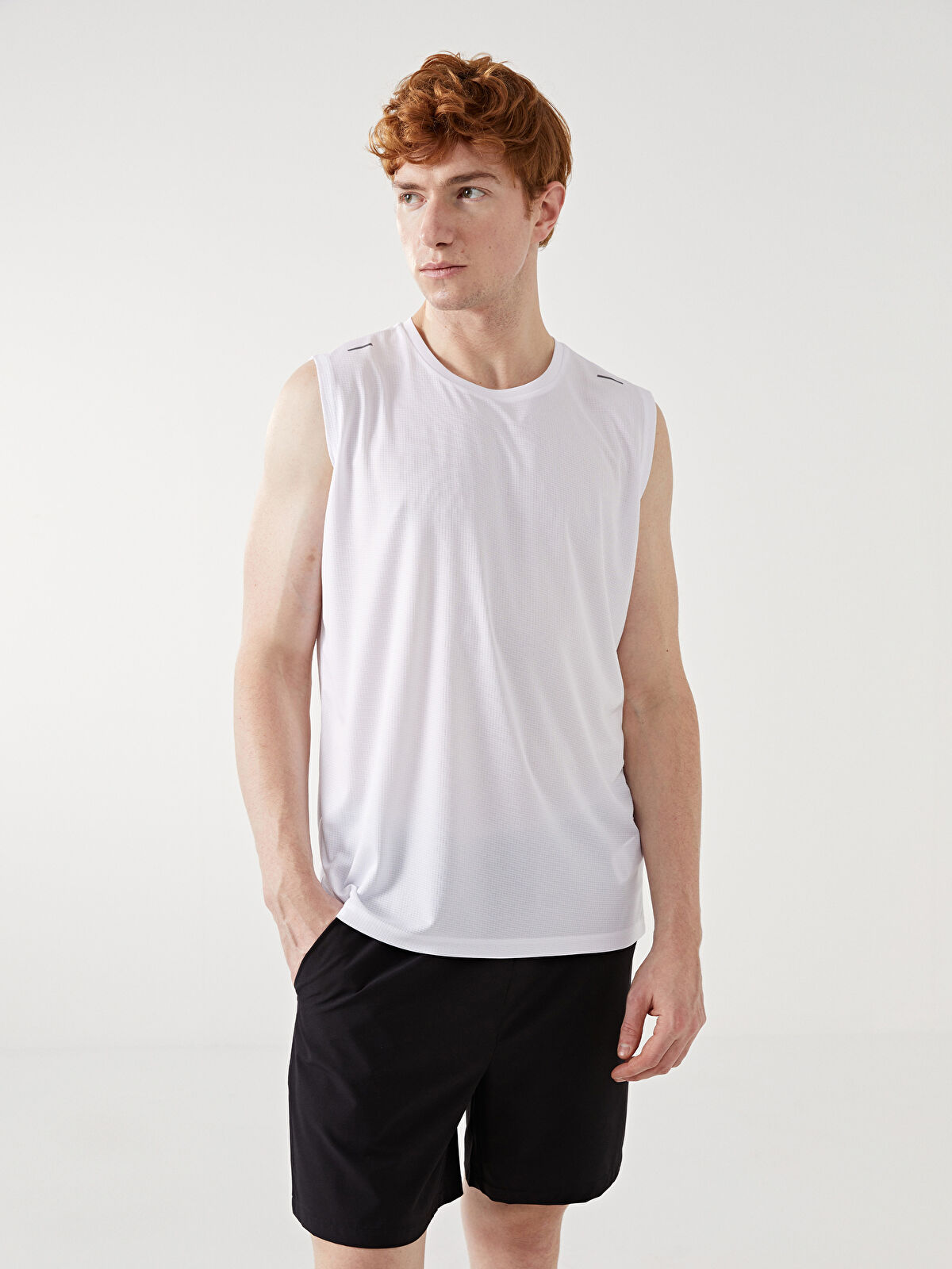 XSIDE ACTIVE Beyaz Bisiklet Yaka Erkek Kolsuz Tişört - W50588Z8