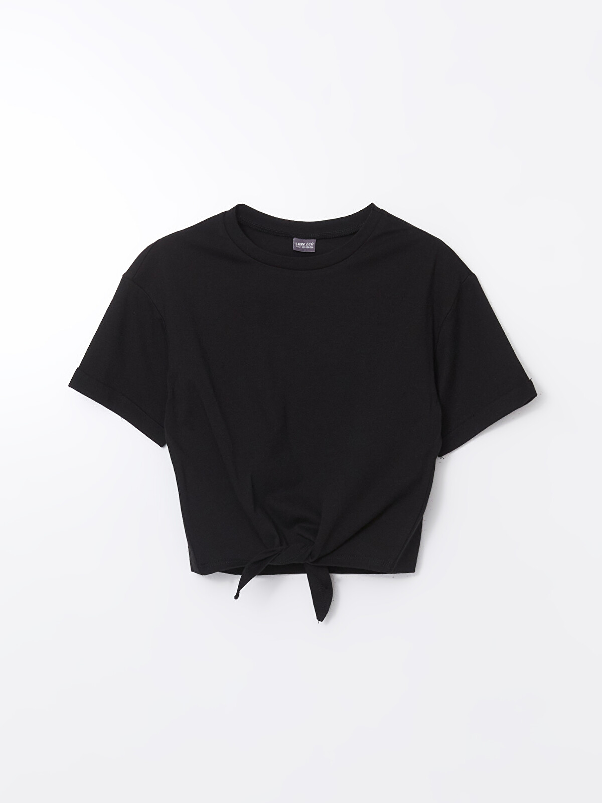 LCW ECO Crew Neck Girls' Crop T-shirt - S5JD02Z4-HEG | LC Waikiki