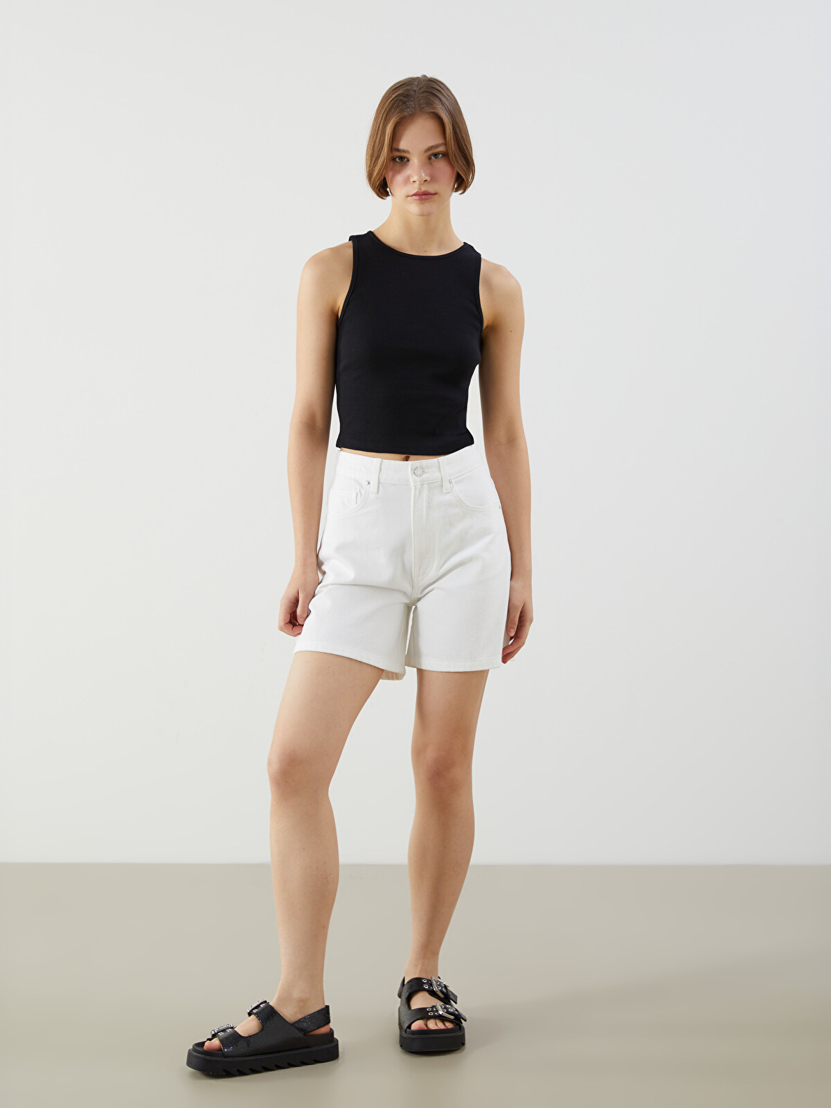 XSIDE High Waisted Mom Fit Women's Denim Shorts - S5JG17Z8-Q6K