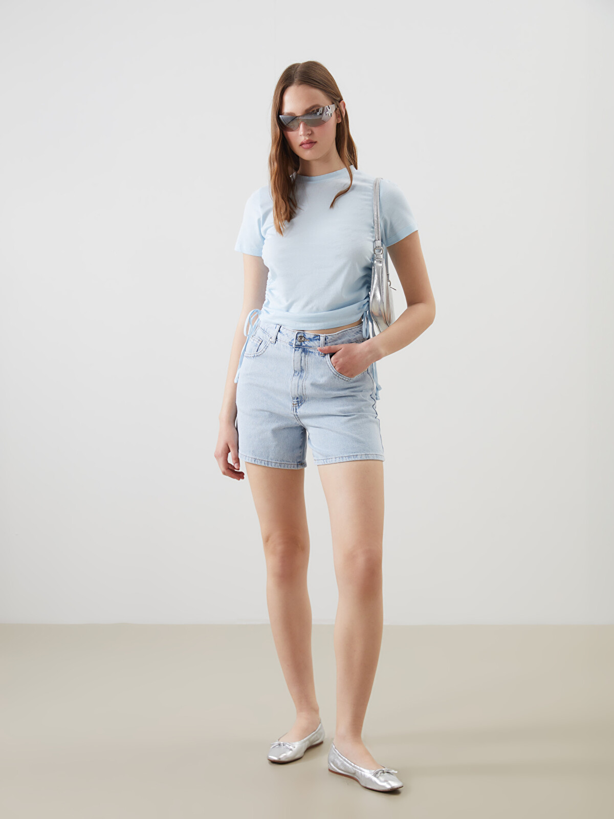XSIDE Mom Fit Kadın Jean Şort - S5JG67Z8-CU5 | LC Waikiki