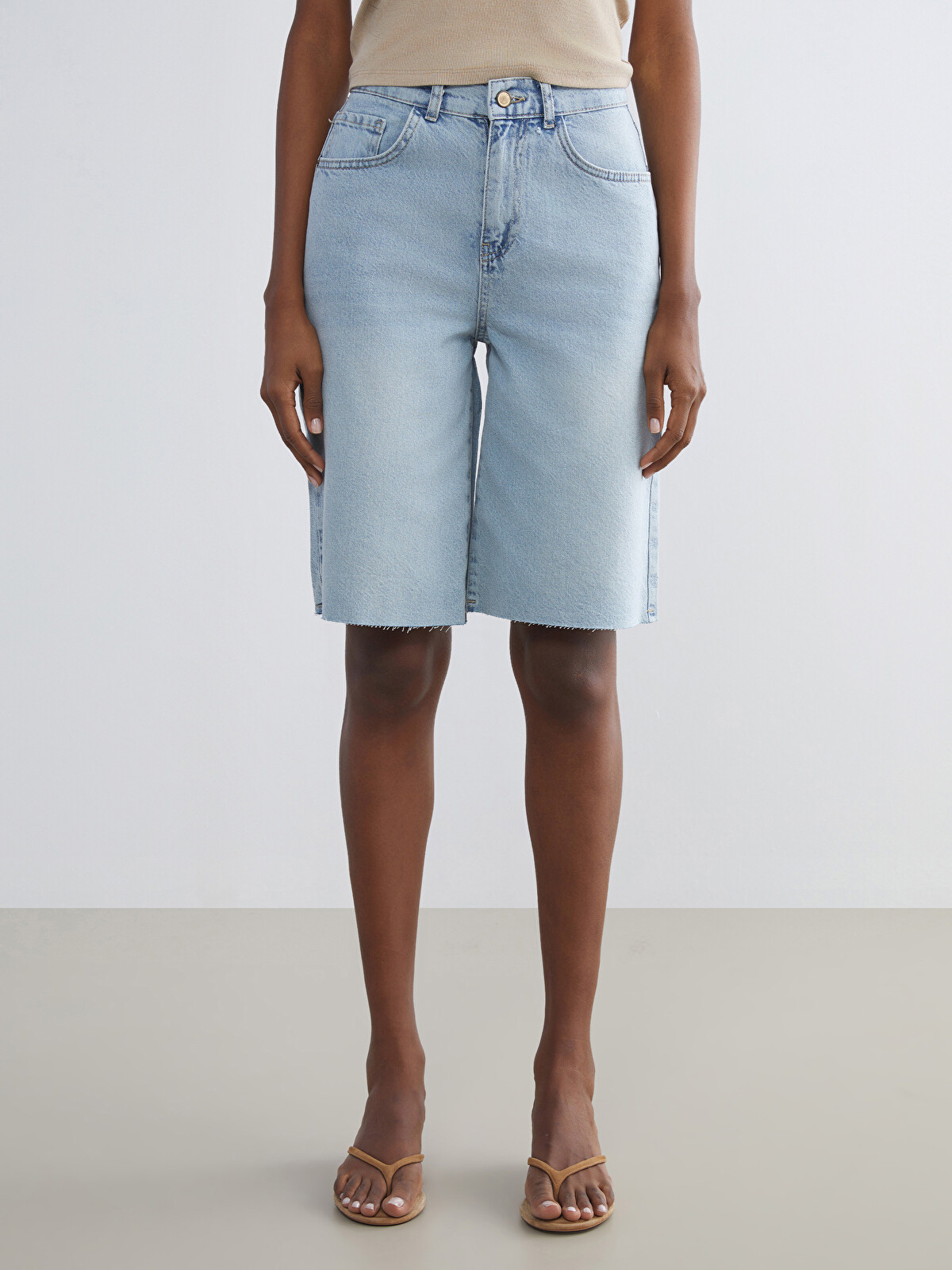 LCW Jeans İndigo Bermuda Fit Kadın Jean Şortolon - S5JI32Z8-311 | LCW