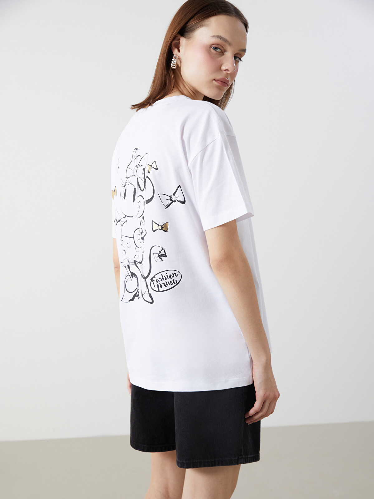 mimi0809momo様 LCW Vision Tricou cu Guler Rotund Imprimat Minnie Mouse pentru