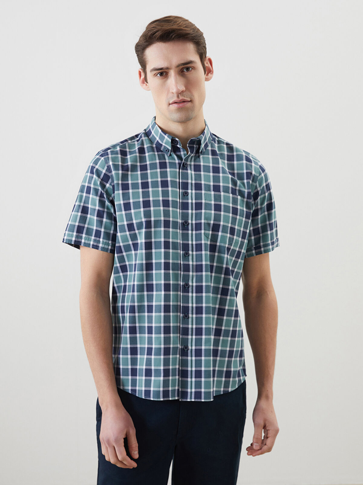 栗原陵矢 BBM2023 2ndversion 1of1 LCWAIKIKI Classic Regular Fit Dobby Pocket Men's Shirt