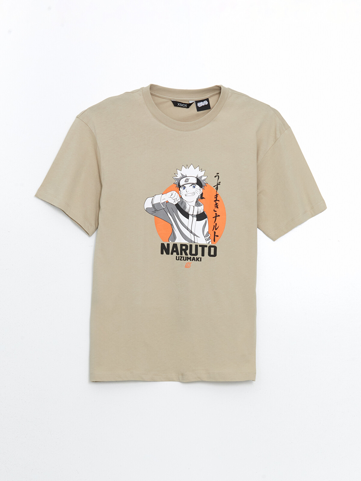 XSIDE Bisiklet Yaka Kısa Kollu Naruto Baskılı Penye Erkek Tişört